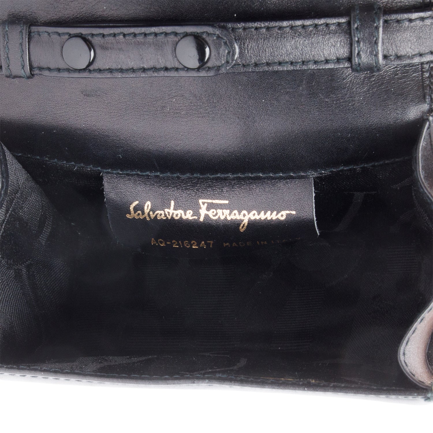 Ferragamo Black Leather Mini Vara Bow Flap Crossbody Bag - Image 8