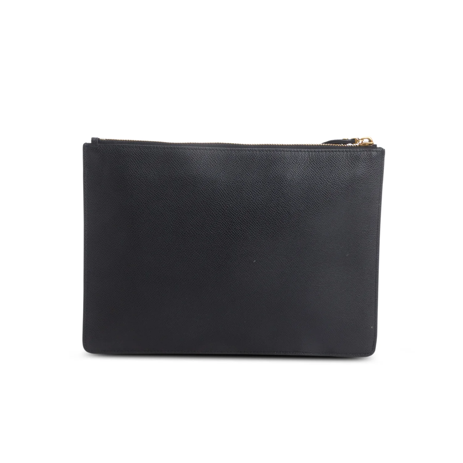 Ferragamo Black Pebbled Calfskin Gancini Zip Wrislet - Image 3