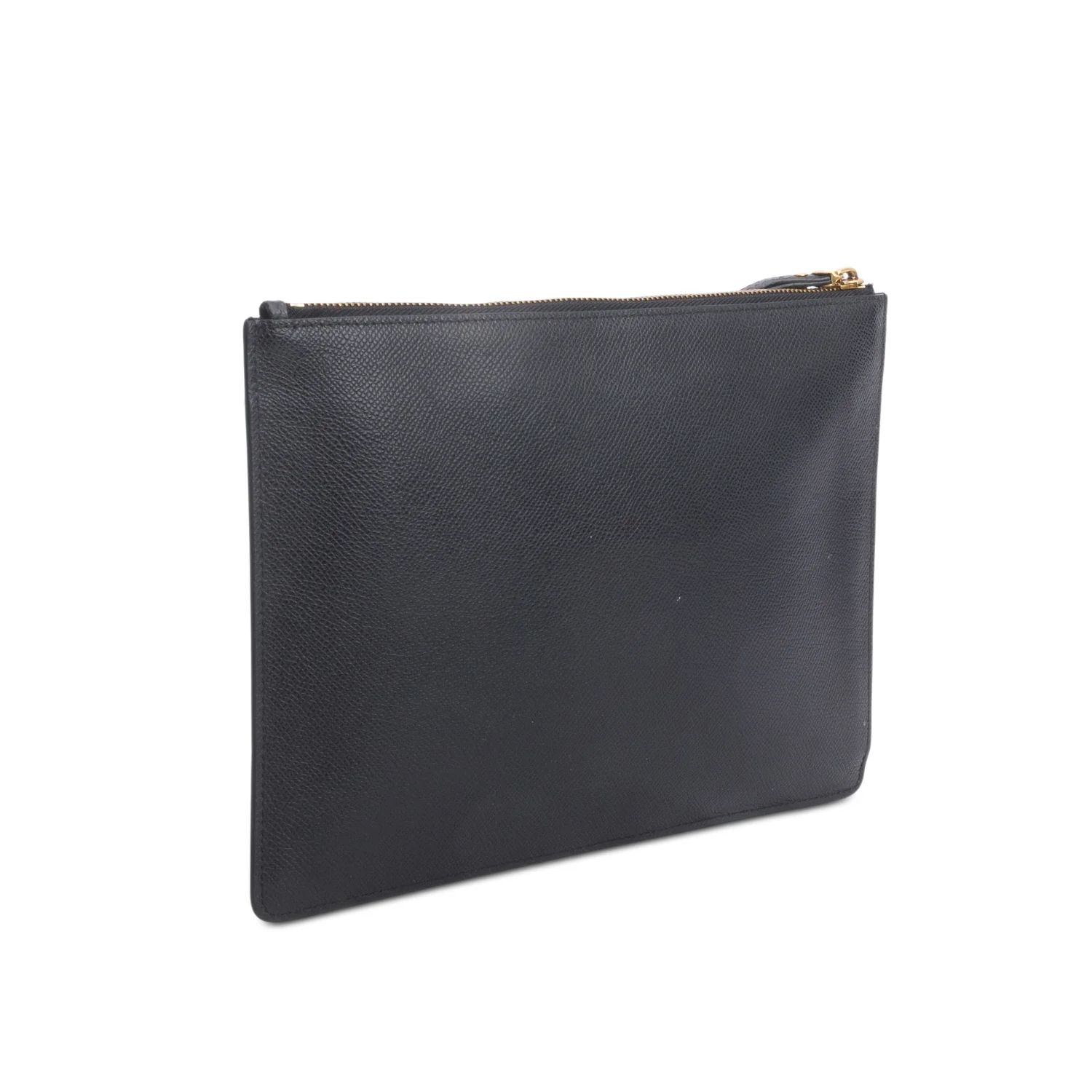 Ferragamo Black Pebbled Calfskin Gancini Zip Wrislet - Image 4