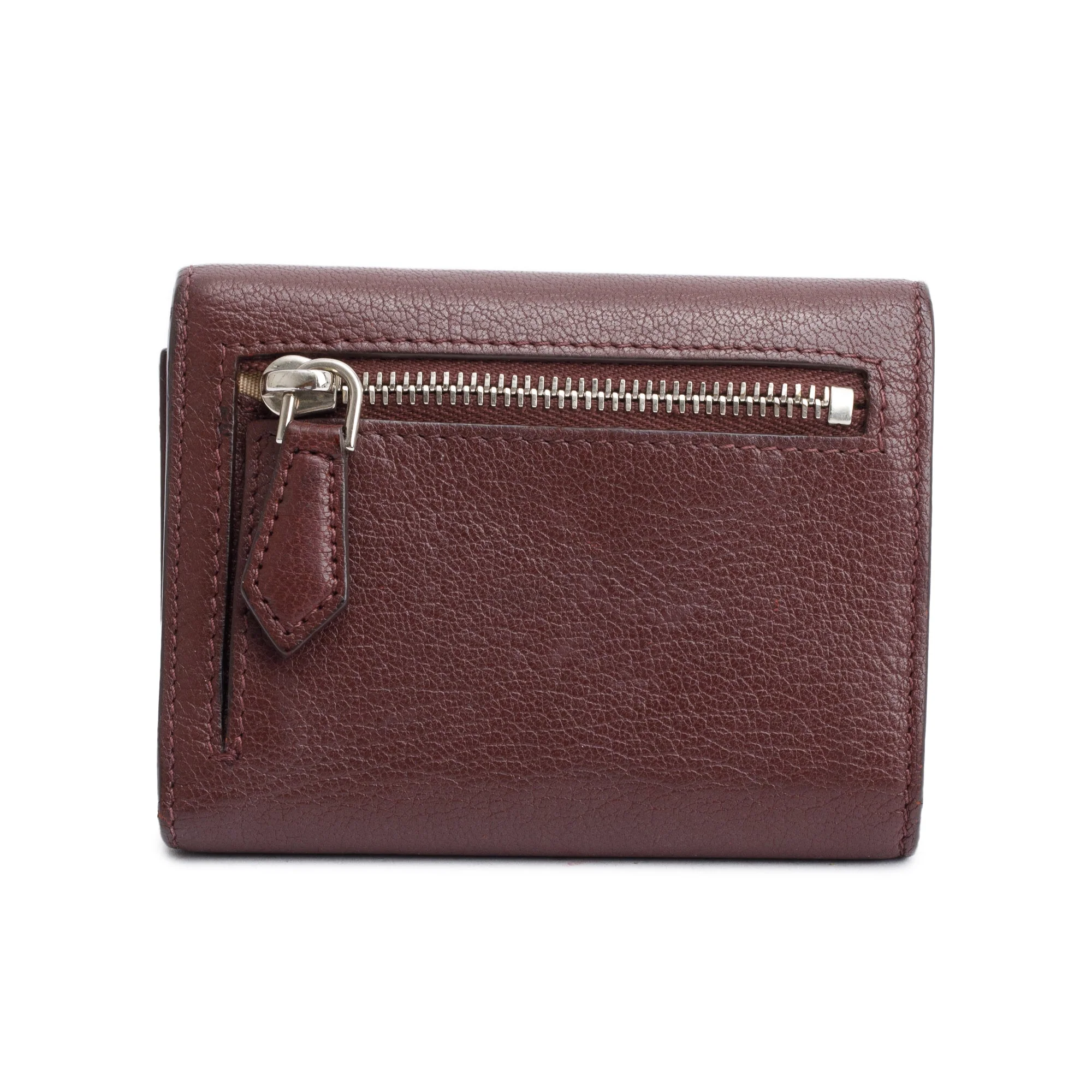 Givenchy Burgundy Leather Trifold Compact Wallet w/ Box - Image 4