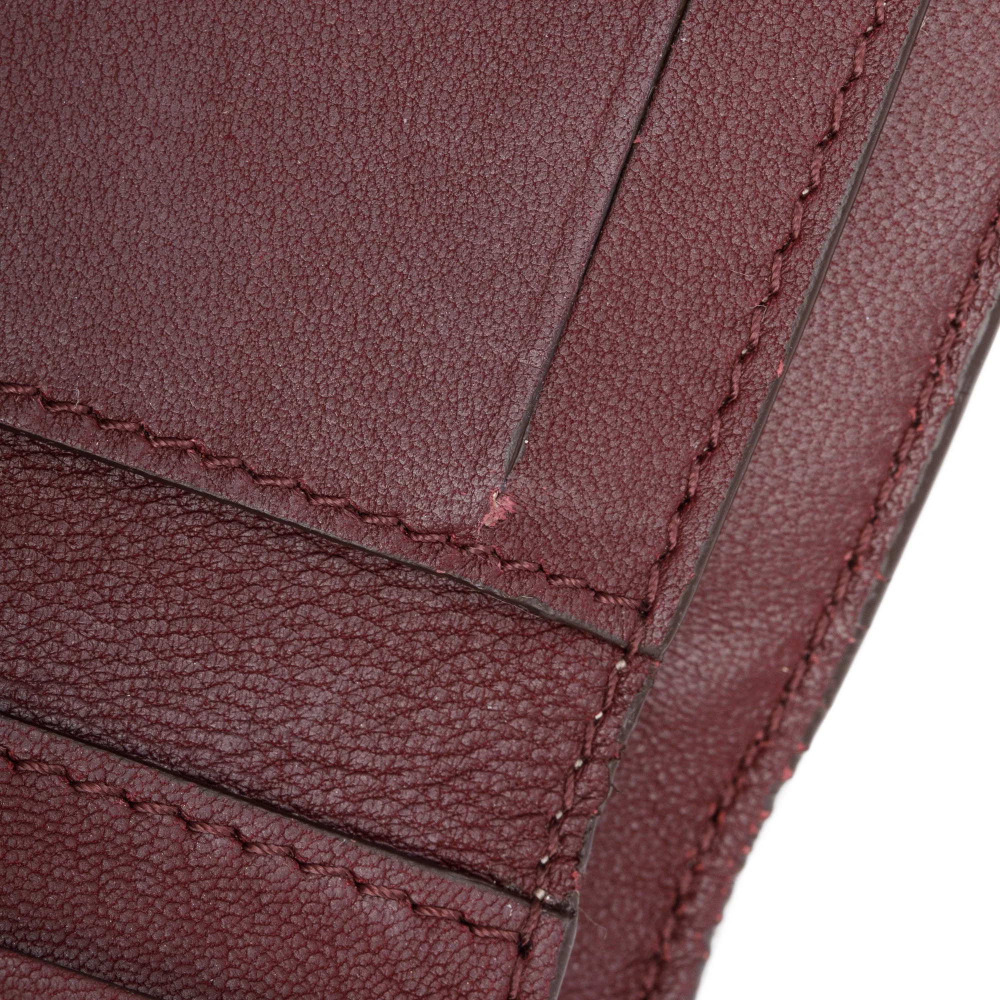 Givenchy Burgundy Leather Trifold Compact Wallet w/ Box - Image 5