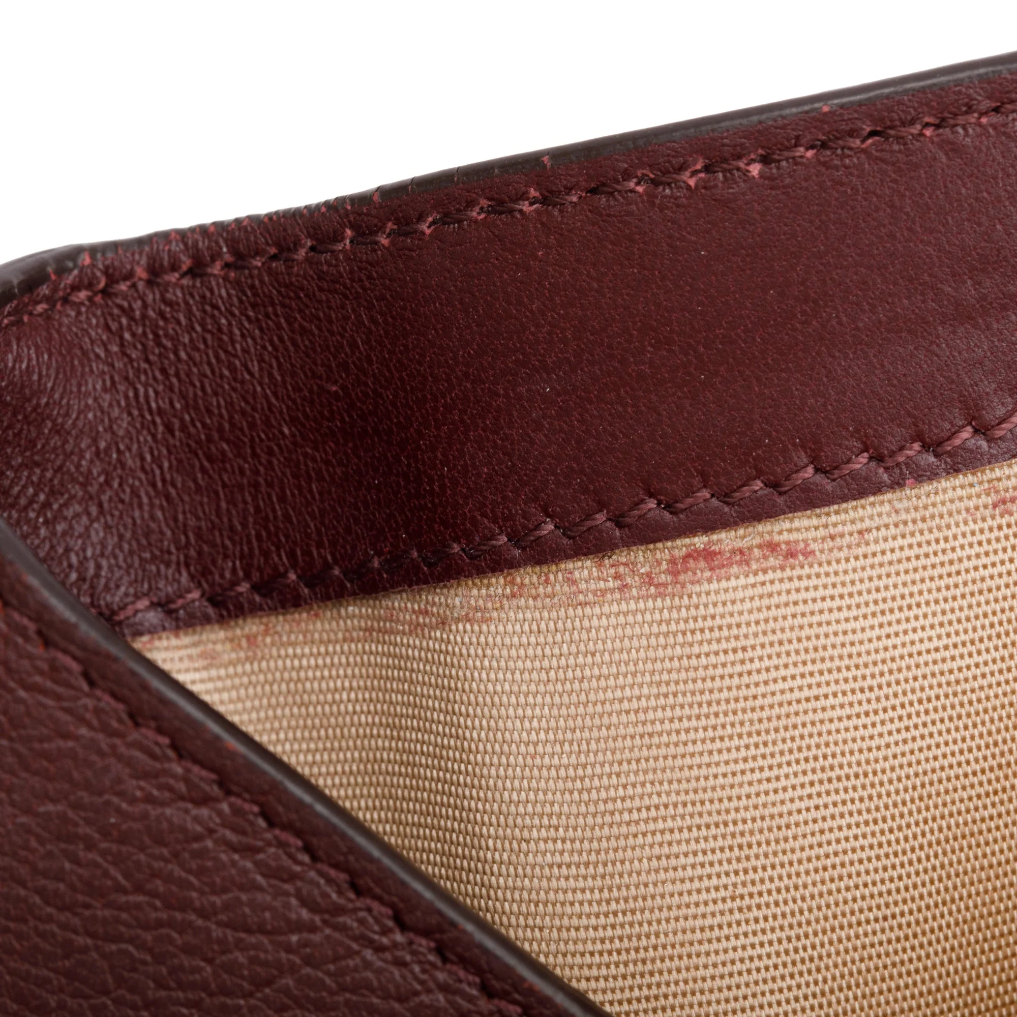 Givenchy Burgundy Leather Trifold Compact Wallet w/ Box - Image 6