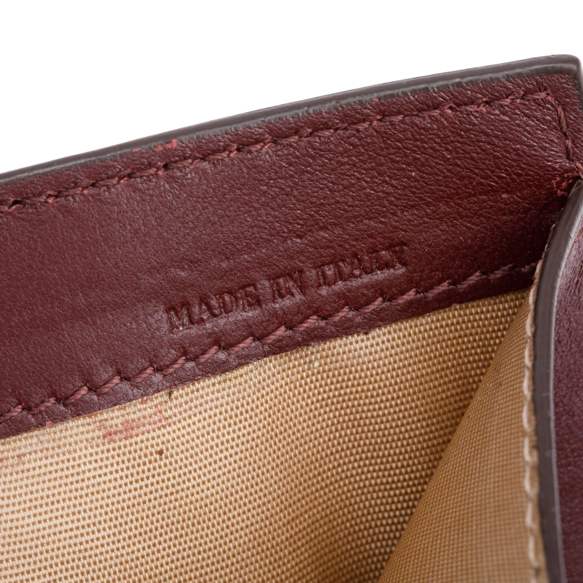 Givenchy Burgundy Leather Trifold Compact Wallet w/ Box - Image 7