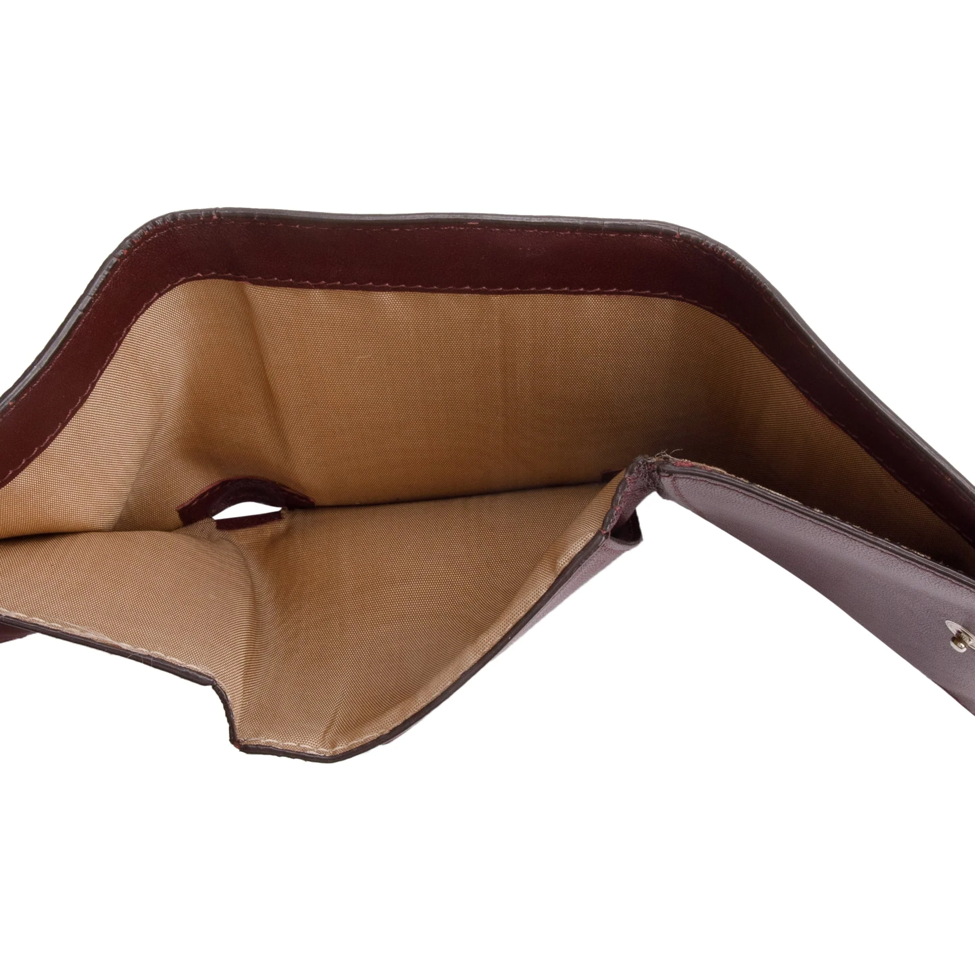 Givenchy Burgundy Leather Trifold Compact Wallet w/ Box - Image 9