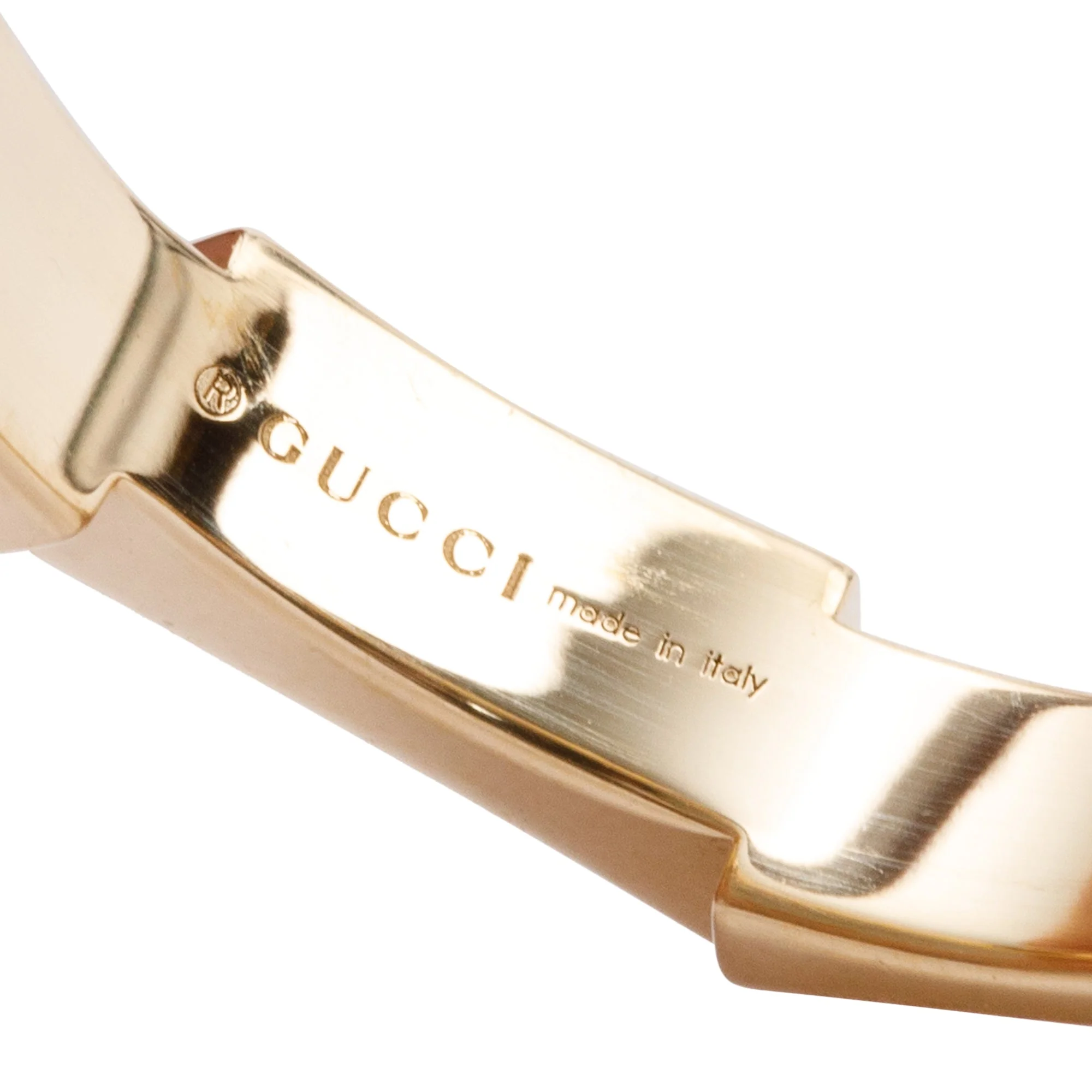 Gucci 18k Yellow Gold Diamond & Red Enamel Link to Love Ring, Size 12 6 - Image 7