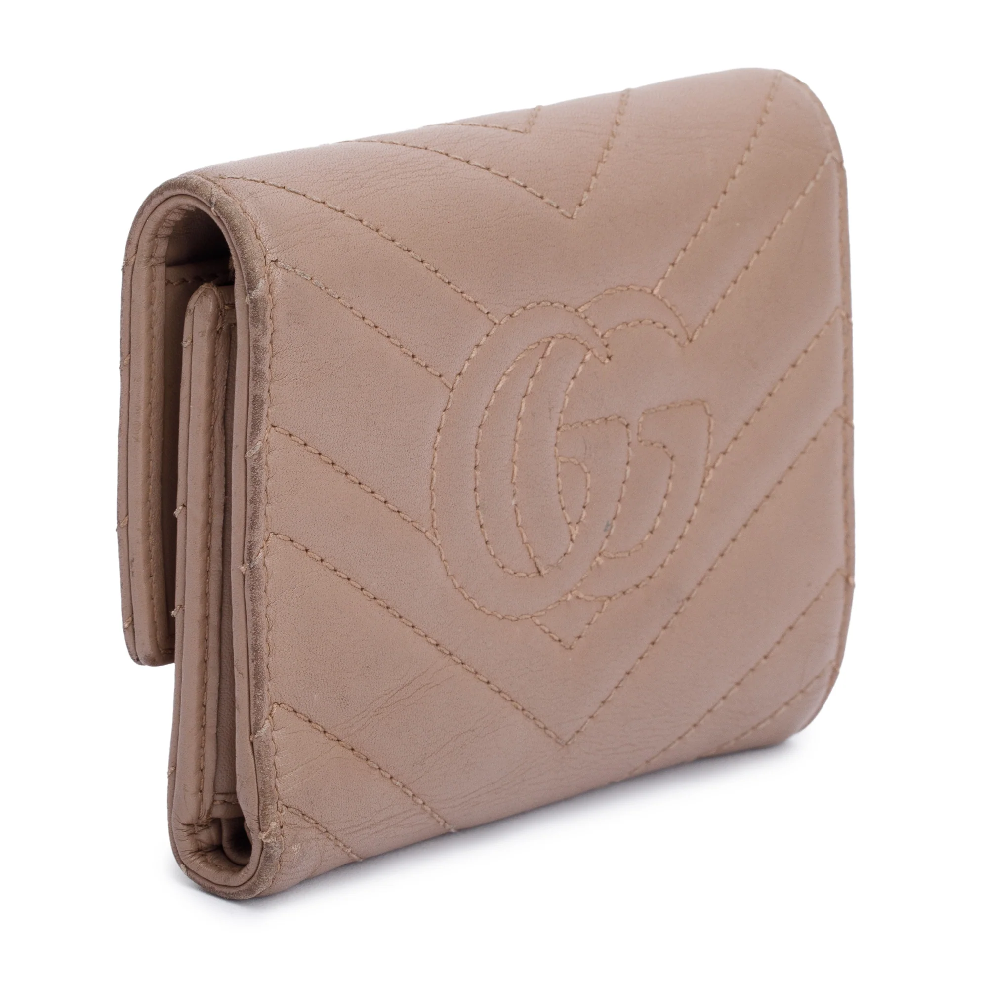 Gucci Beige GG Marmont Matelasse Wallet - Image 4