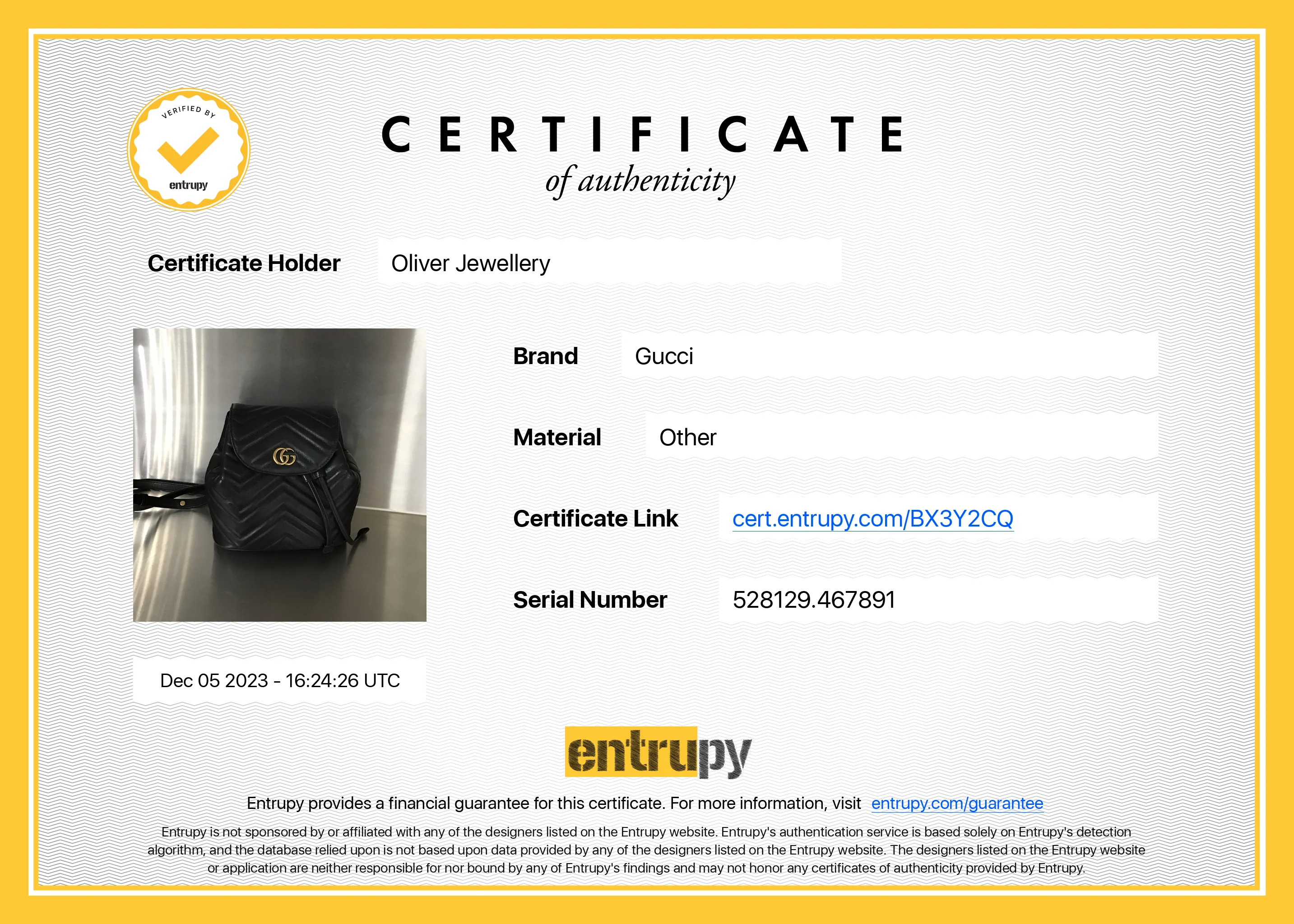 Gucci Black Calfskin Matelasse GG Marmont Flap Backpack - Image 14