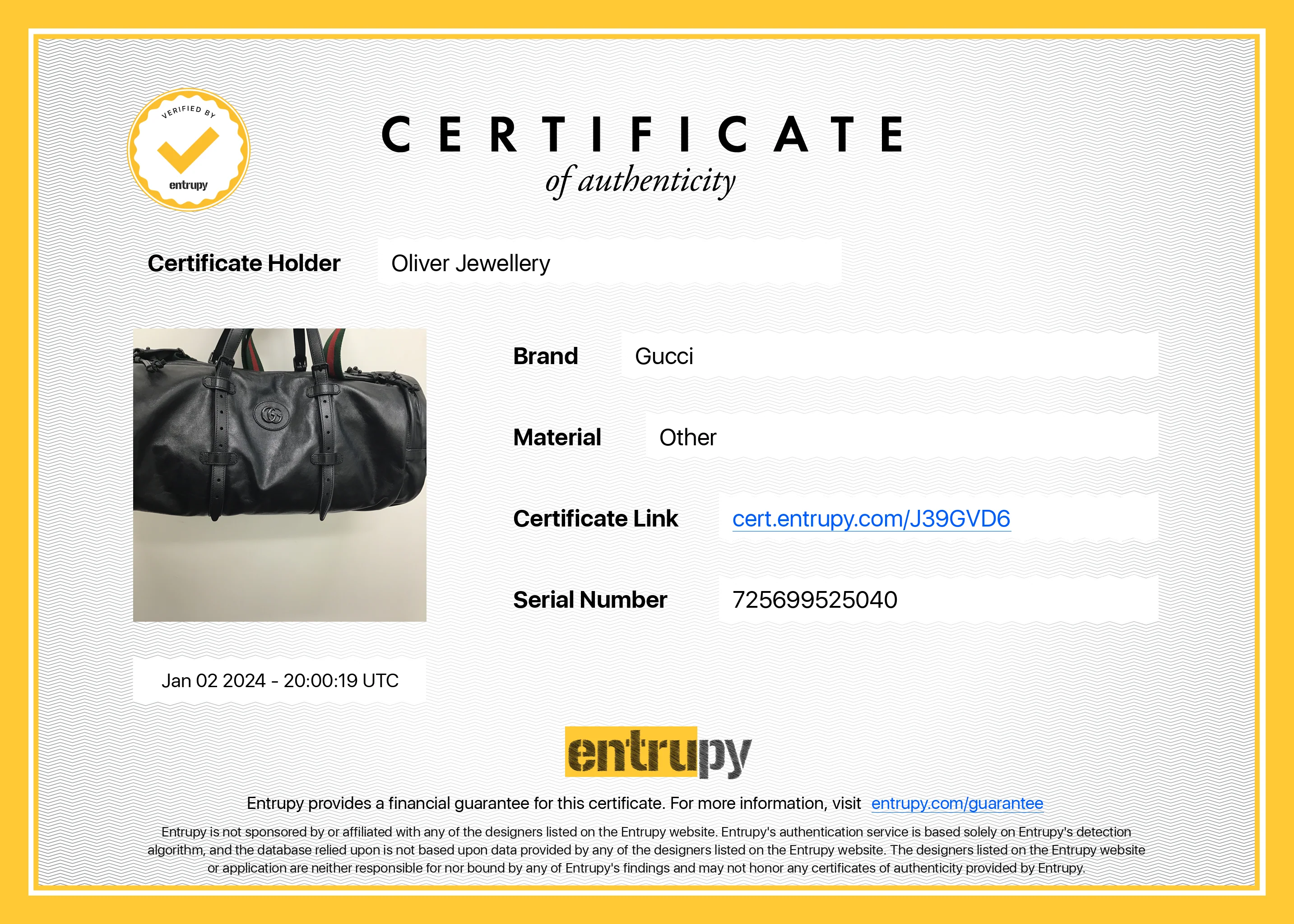 Gucci Black Leather Large Duffle Bag with Tonal Double G w/ Strap - Image 10