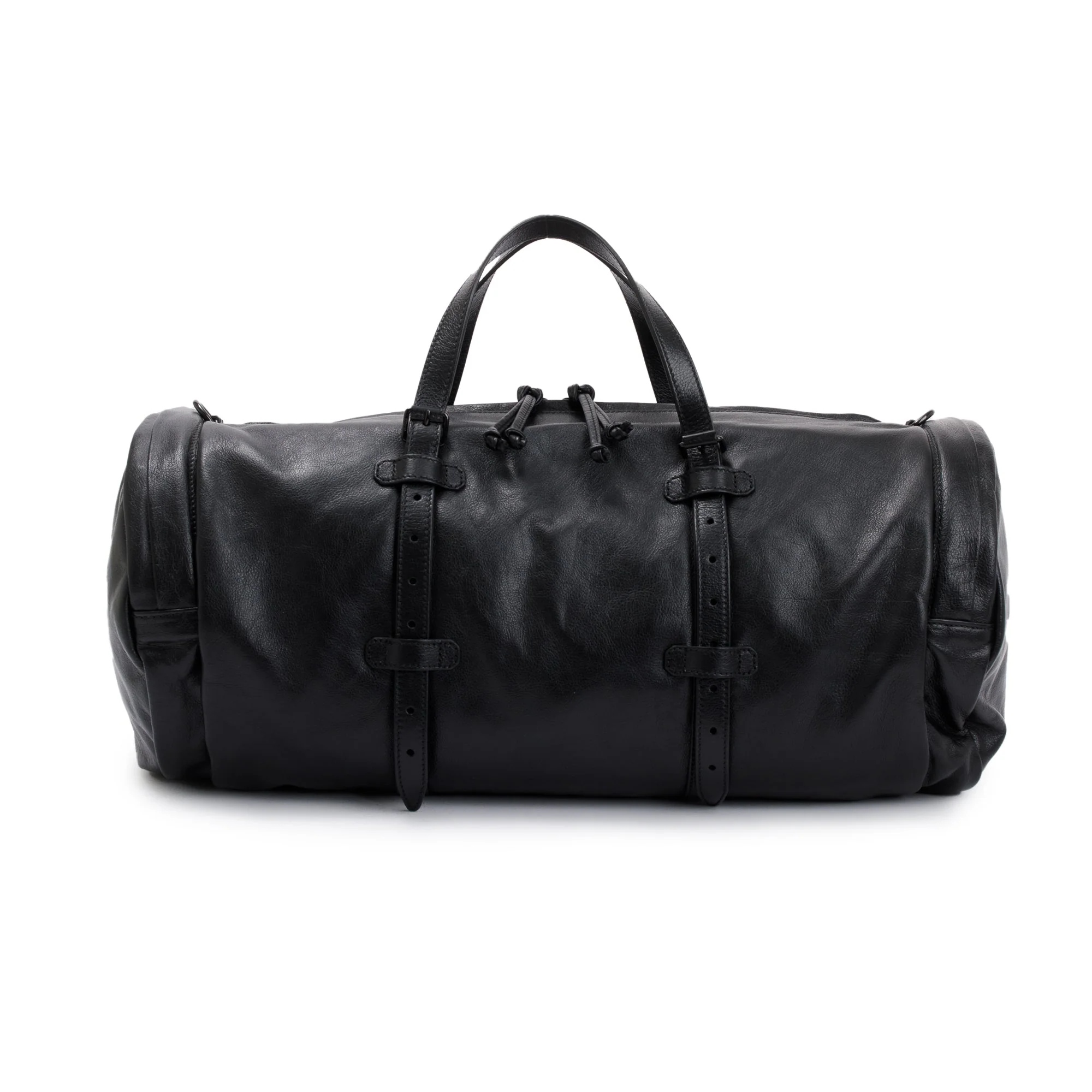 Gucci Black Leather Large Duffle Bag with Tonal Double G w/ Strap - Image 5