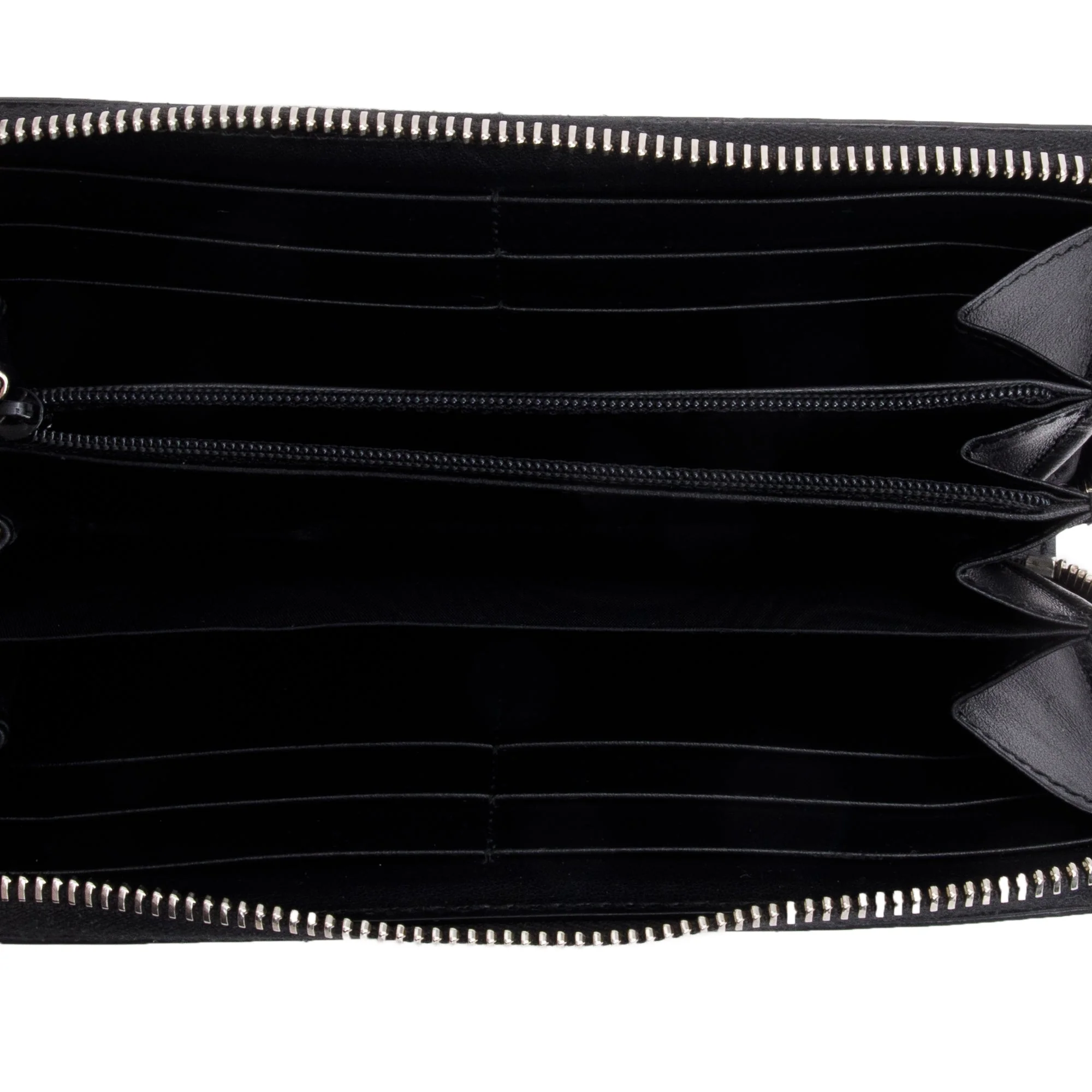 Gucci Black Leather Rainbow Blade Logo Continental Zip Wallet w/ Box - Image 5