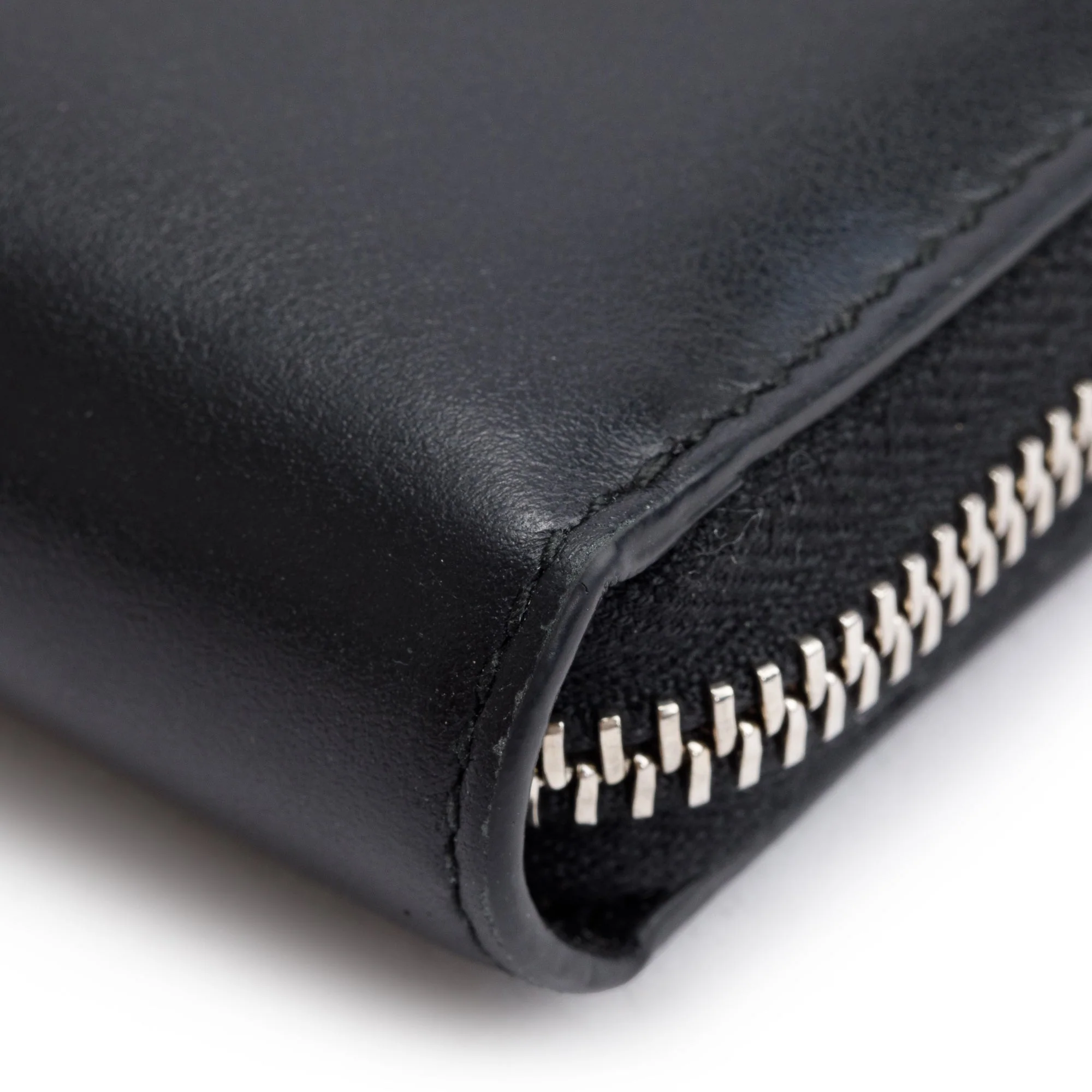 Gucci Black Leather Rainbow Blade Logo Continental Zip Wallet w/ Box - Image 8