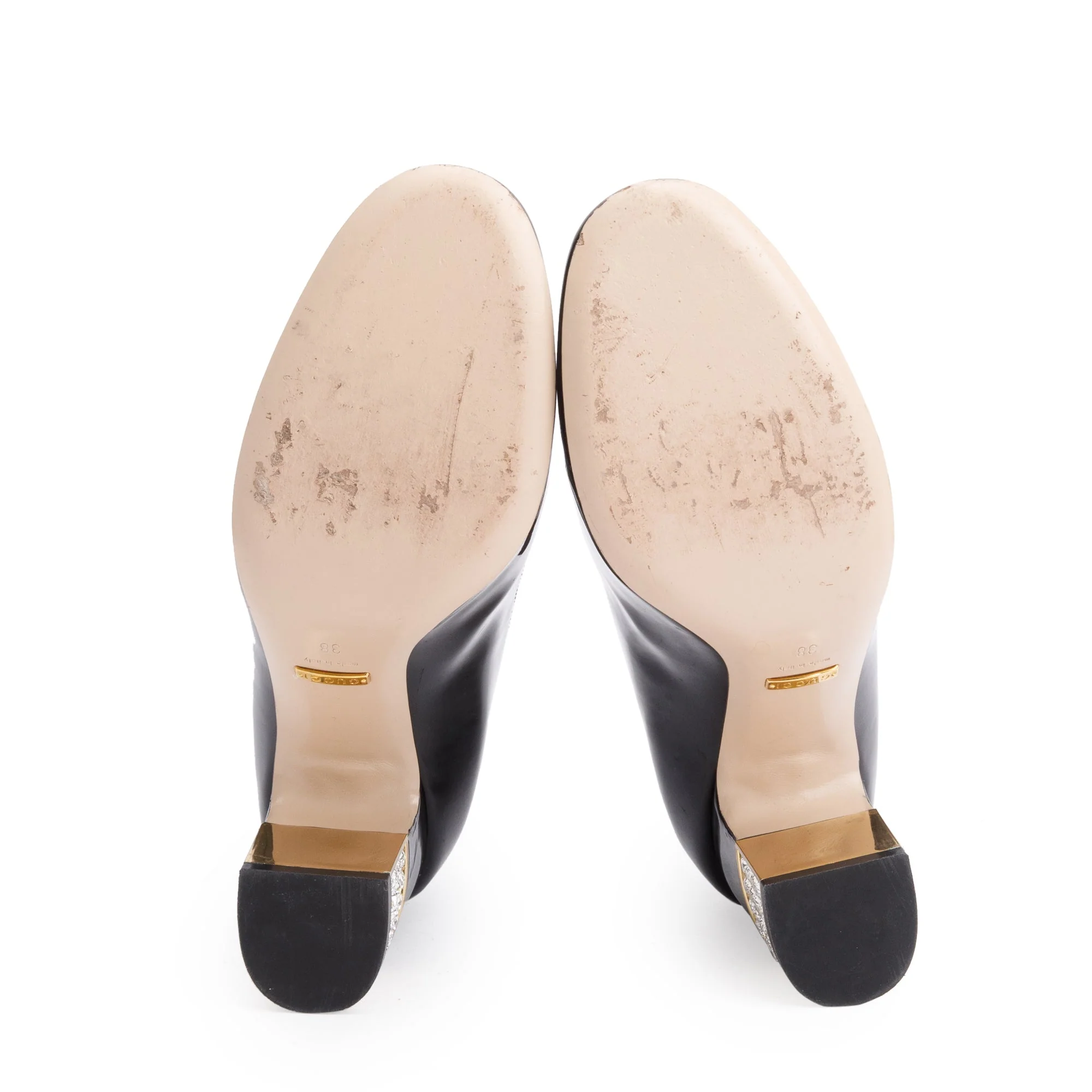 Gucci Black Patent Leather Crystal Sock Boots, Size 38 - Image 5