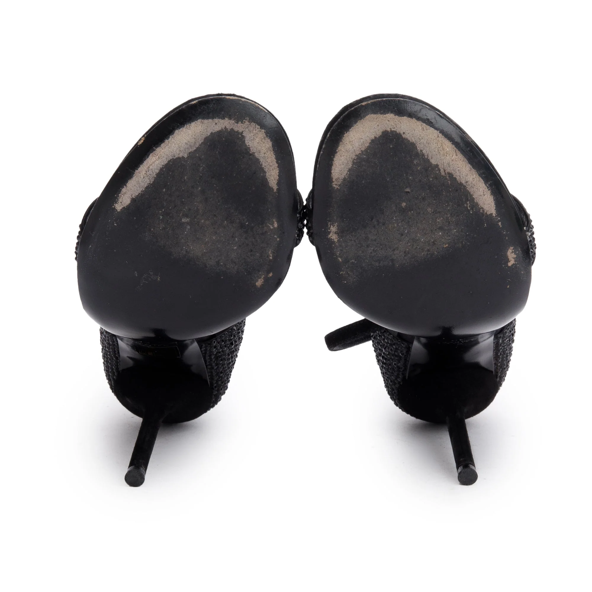 Gucci Black Suede Crystal Embellishments Sandals, Size 36 - Image 5