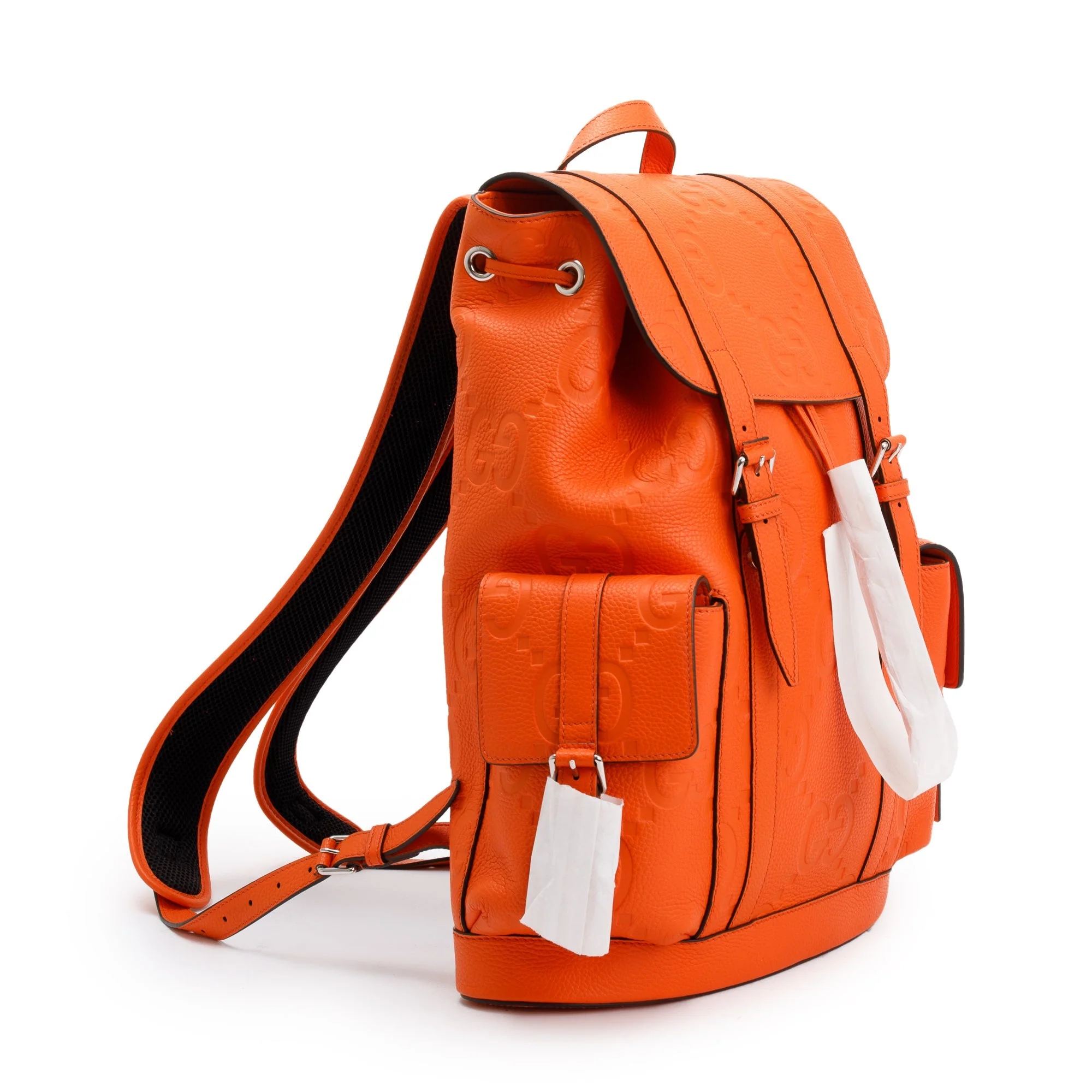 Gucci Orange Jumbo GG Leather Backpack - Image 3