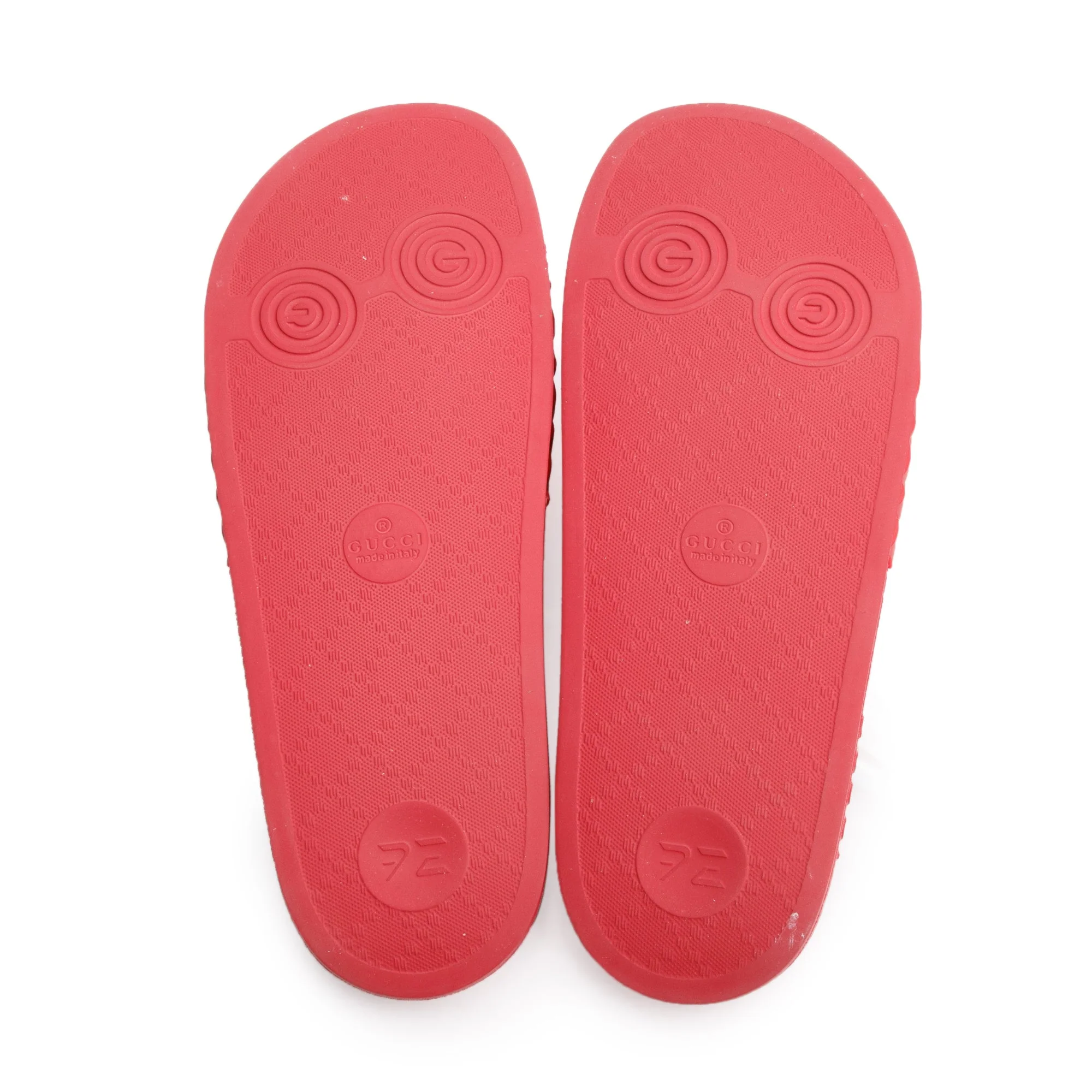 Gucci Red Rubber Double G Logo Slides, Size 11 w/ Box - Image 7