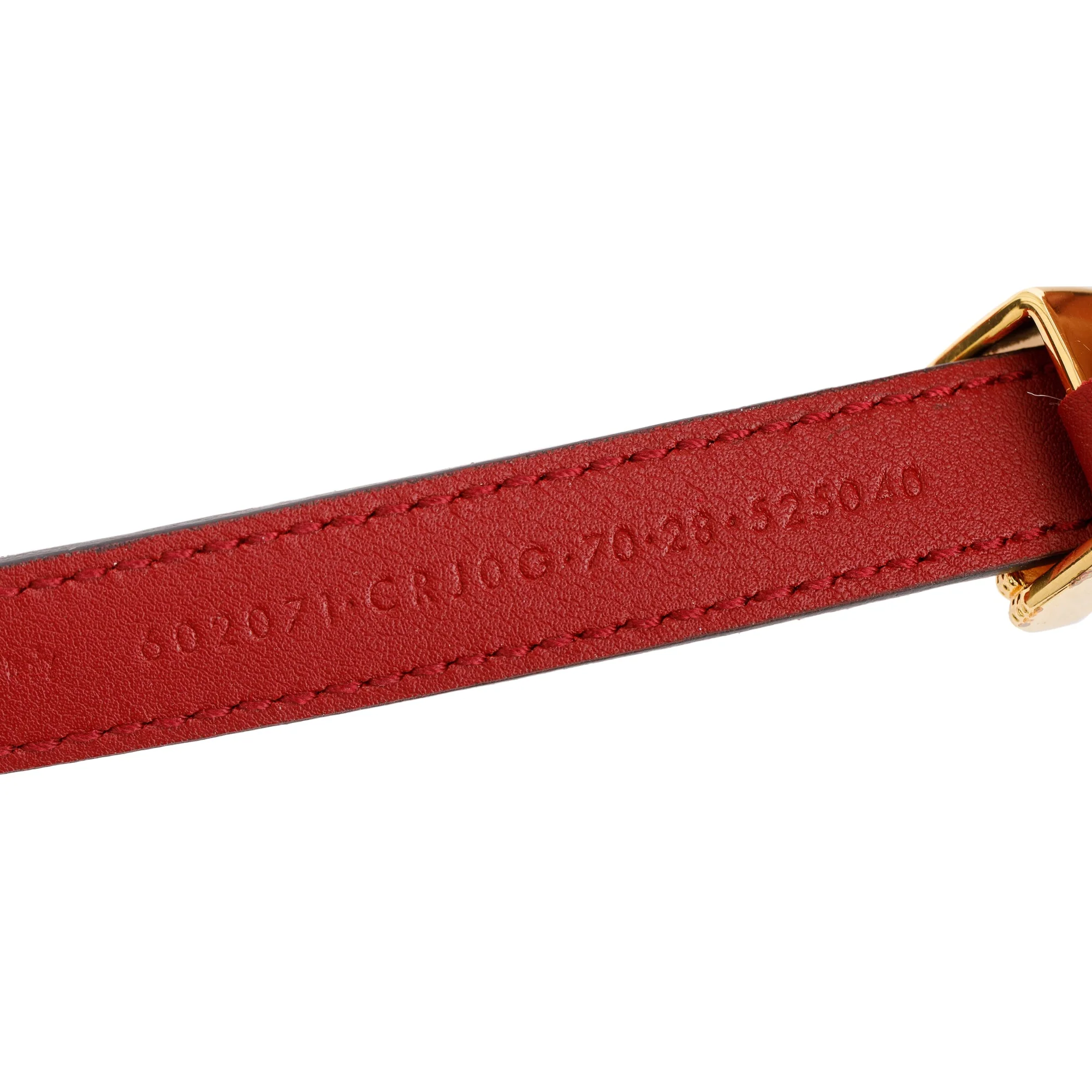 Gucci Skinny Marmont Red Suede Torchon Buckle Belt, 70 28 w/ Box - Image 4
