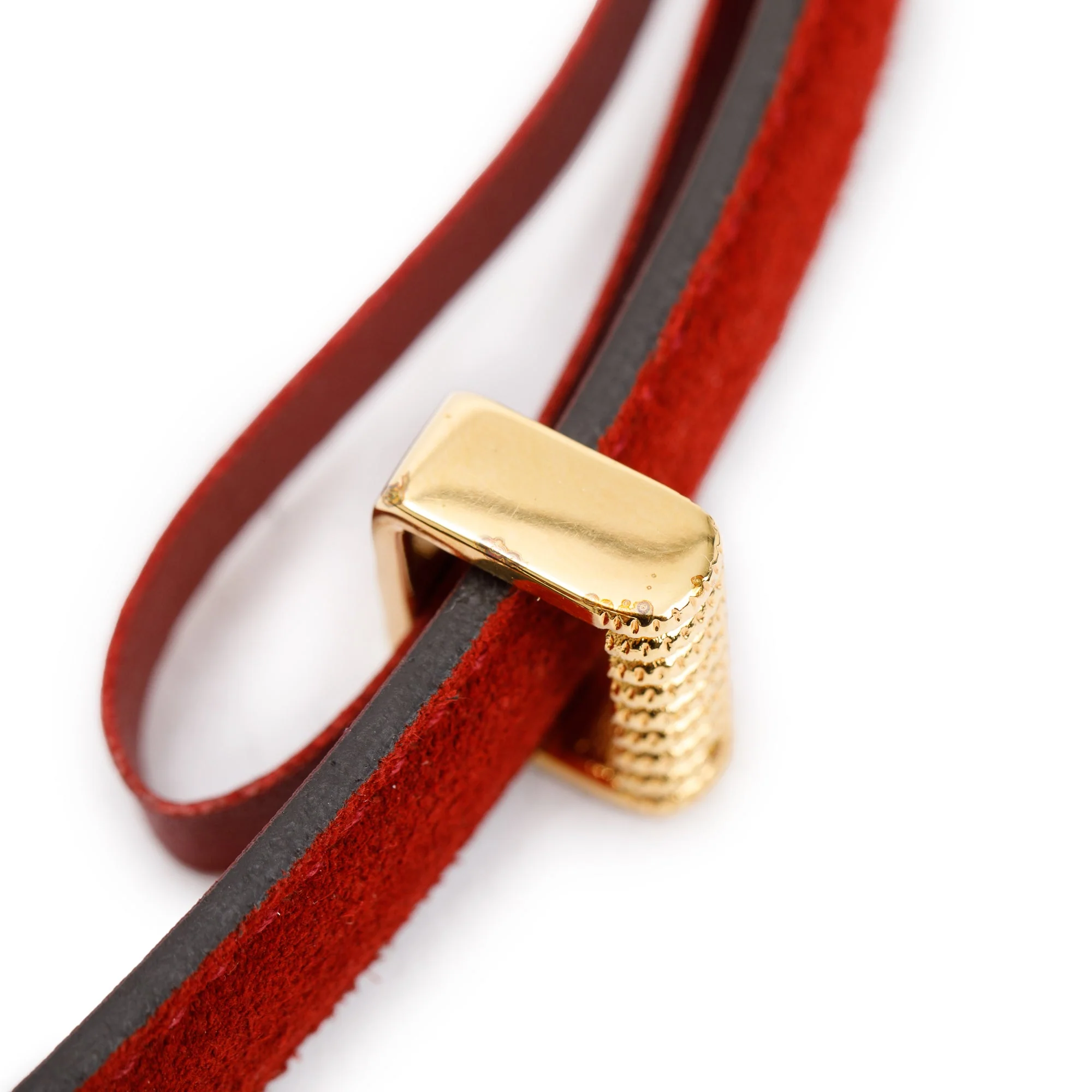 Gucci Skinny Marmont Red Suede Torchon Buckle Belt, 70 28 w/ Box - Image 5