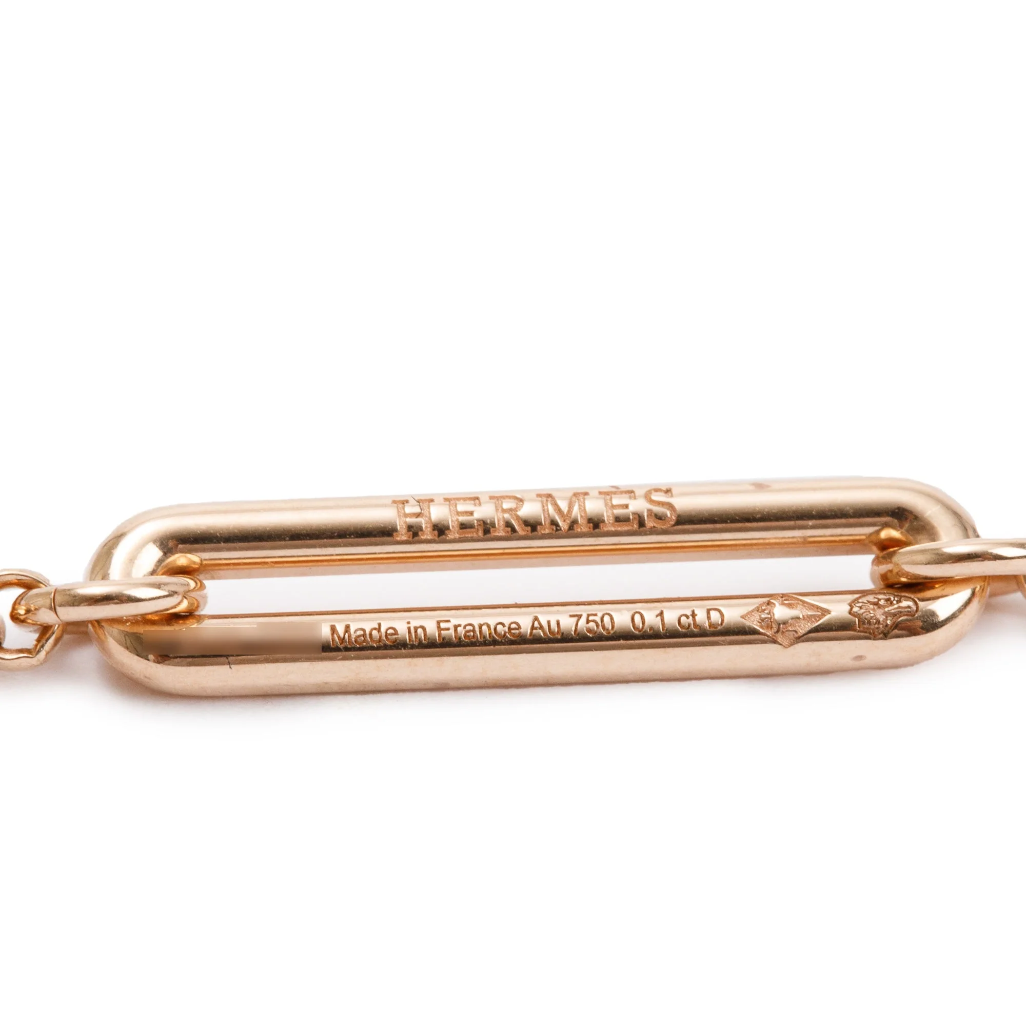 Hermes 18k Rose Gold Diamond Chaine D'Ancre Chaos Earrings w/ Box - Image 4