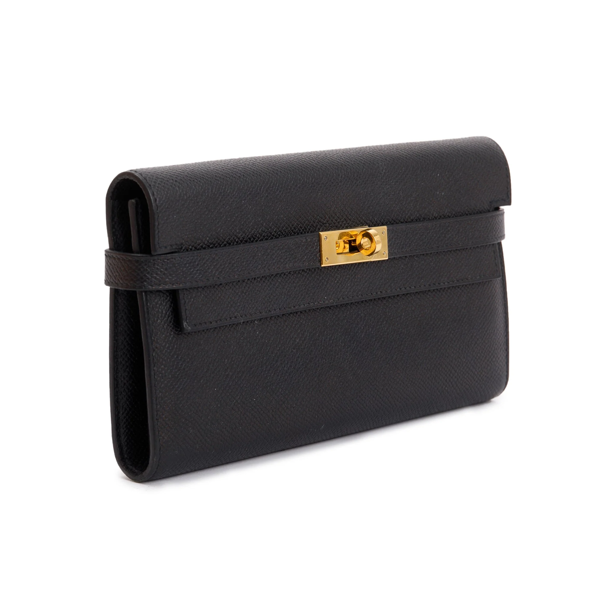 Hermes Black Epsom Leather Classic Kelly Longue Wallet w/ Box - Image 3