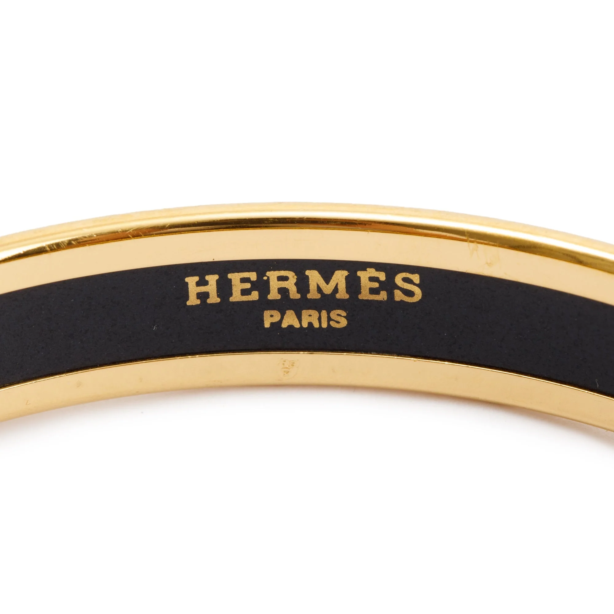 Hermes Gold-Plated Enamel Narrow Bangle - Image 3