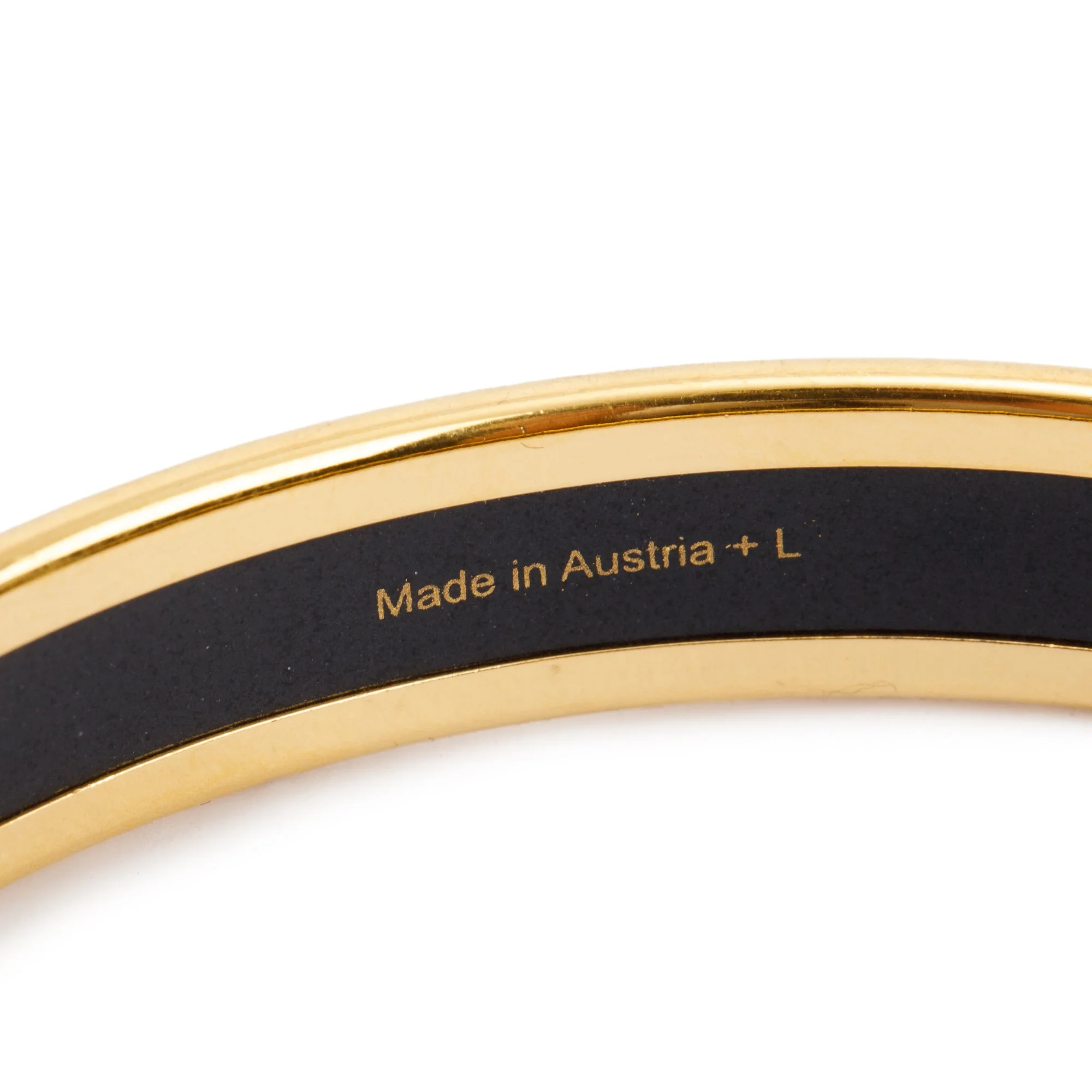 Hermes Gold-Plated Enamel Narrow Bangle - Image 4