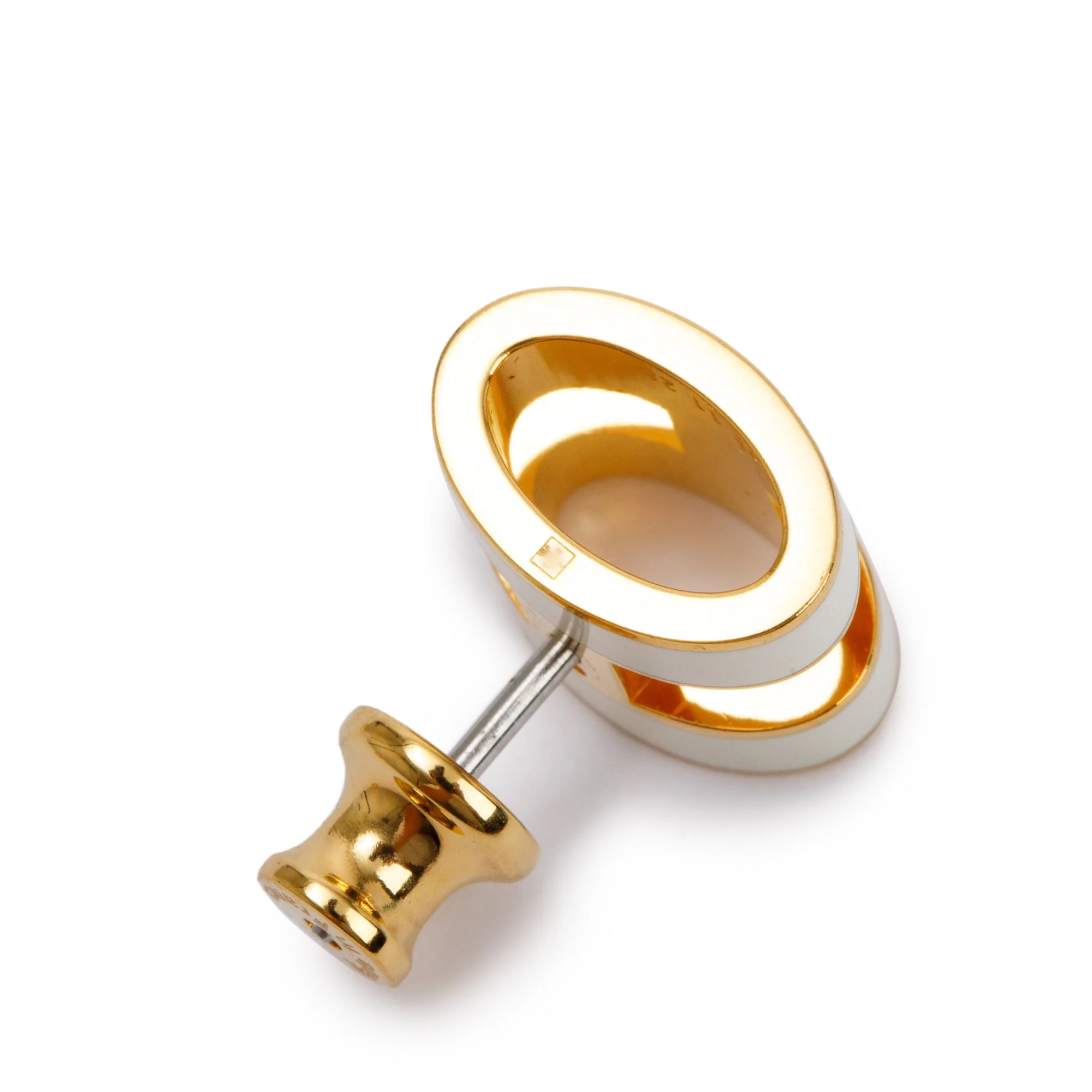 Hermes Gold Plated White Lacquered Pop H Earrings w/ Box - Image 4