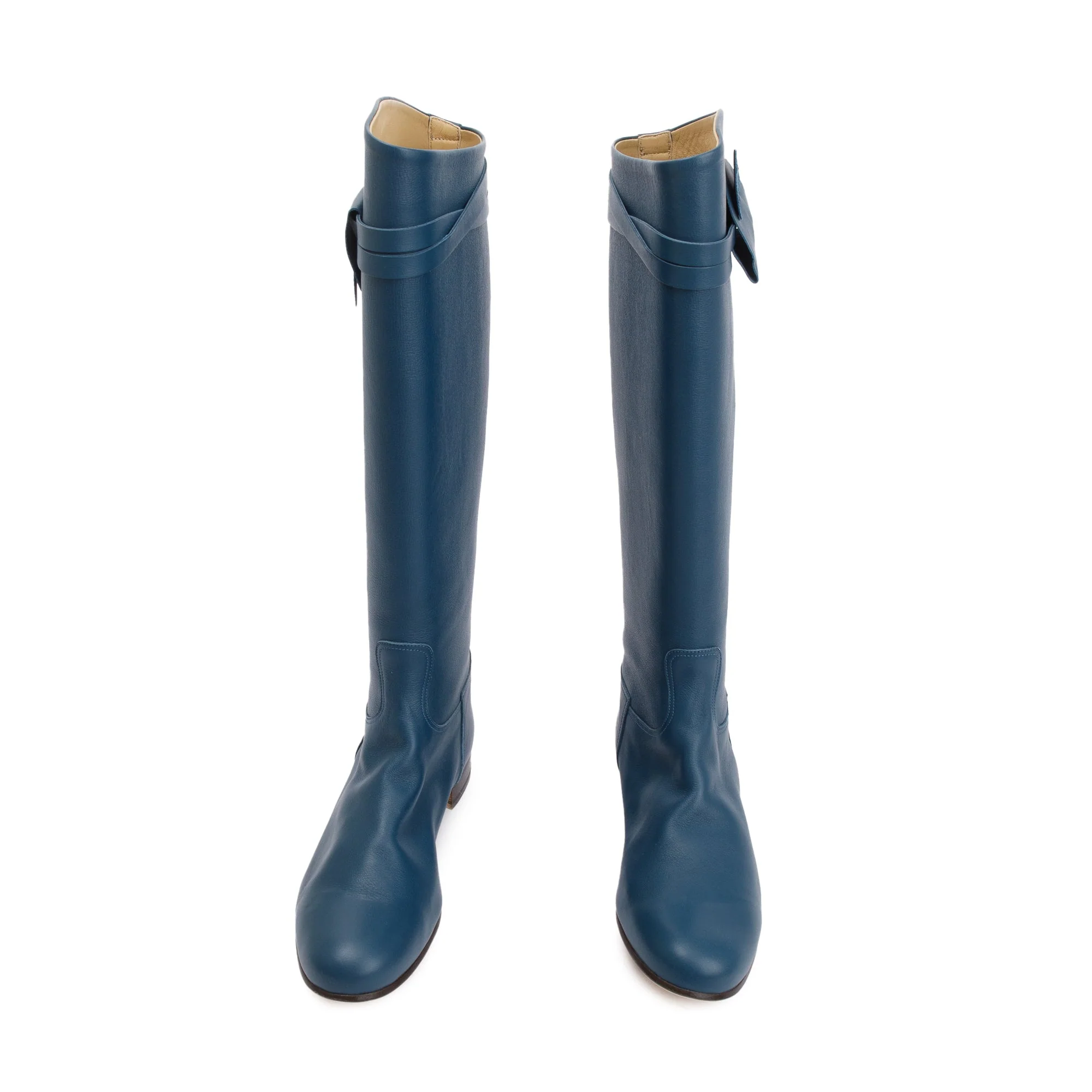 Hermes Maine Calfskin Leather Palladium Plated Collier de Chien Riding Boots, Size 38 - Image 3