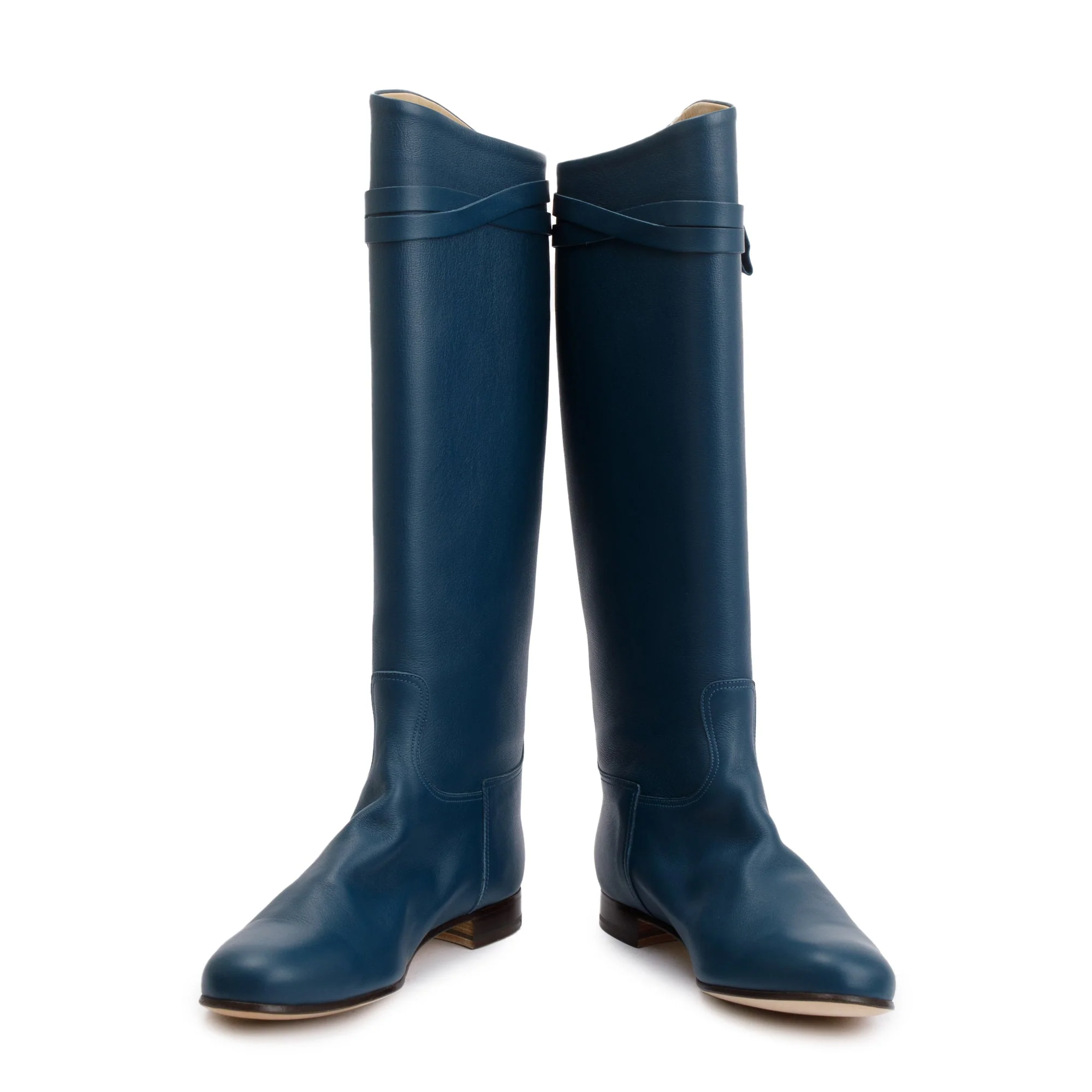 Hermes Maine Calfskin Leather Palladium Plated Collier de Chien Riding Boots, Size 38 - Image 5