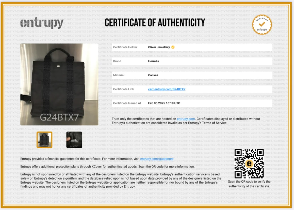 Hermes Noir Graphite Toile H Canvas Herline Backpack - Image 9