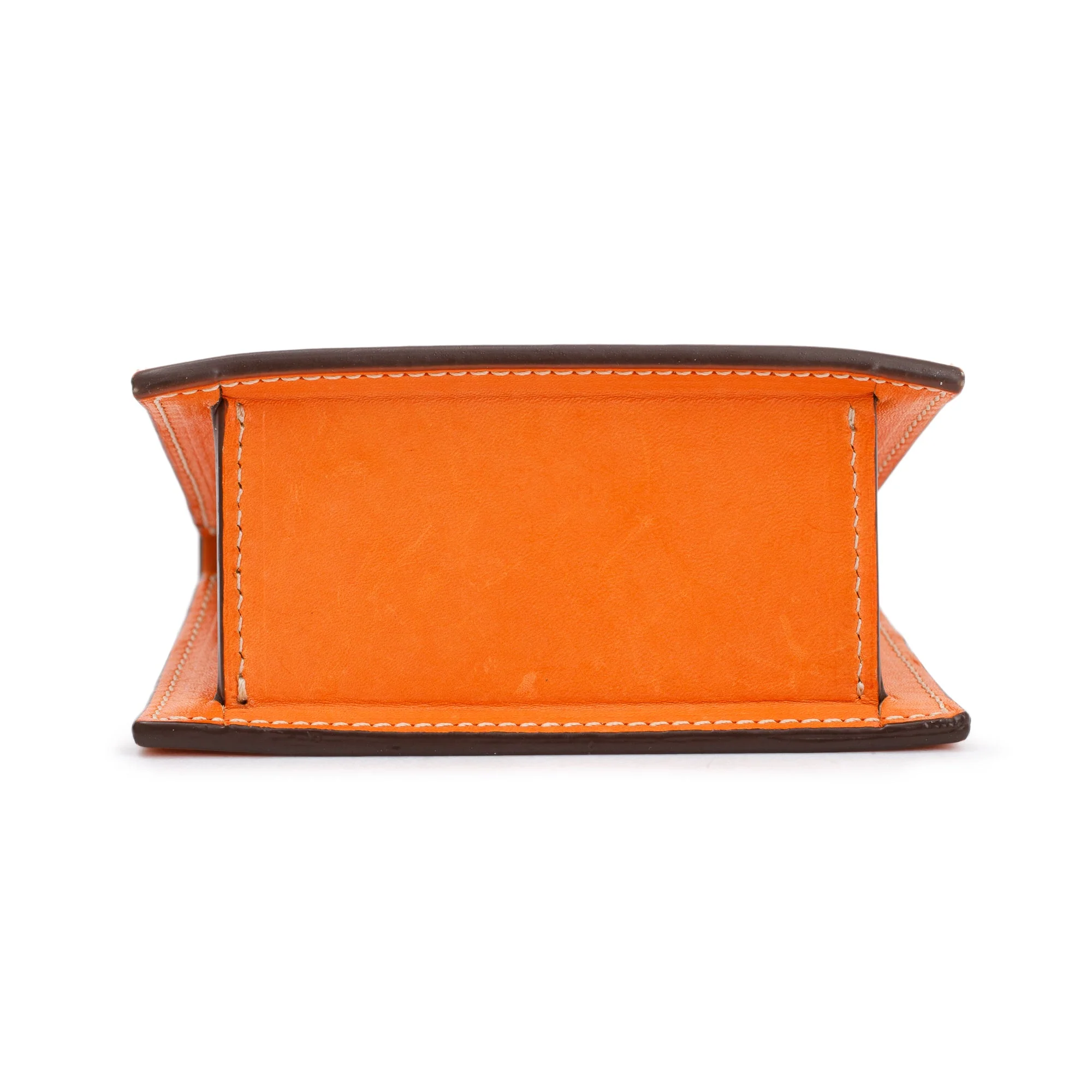 Jacquemus Orange Calfskin Leather Mini Signature Le Chiquito Handle Bag w/ Strap - Image 11