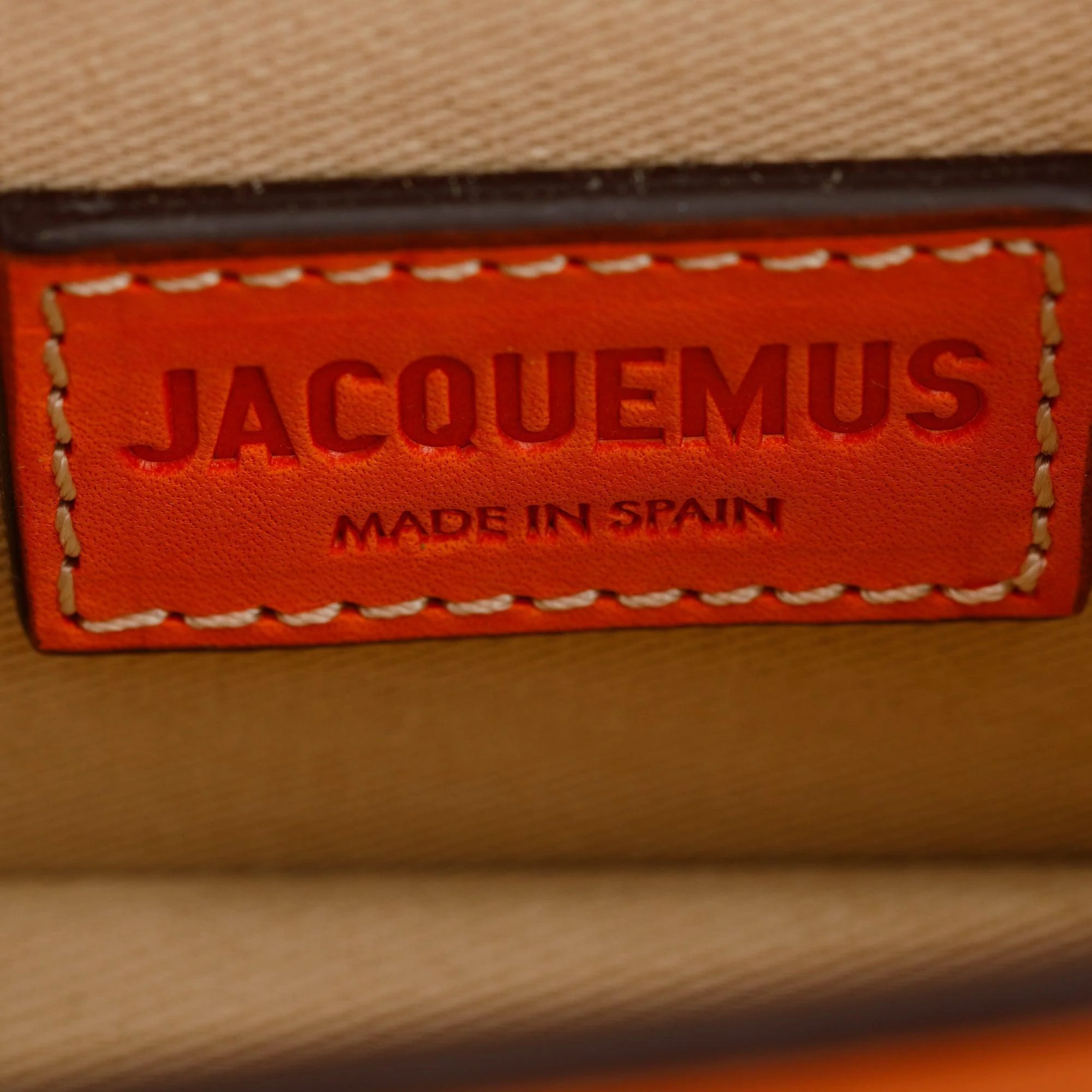 Jacquemus Orange Calfskin Leather Mini Signature Le Chiquito Handle Bag w/ Strap - Image 13