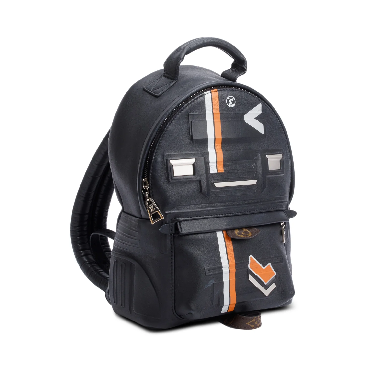 Louis Vuitton Black Spaceship Embossed Leather Palm Springs Backpack PM - Image 3