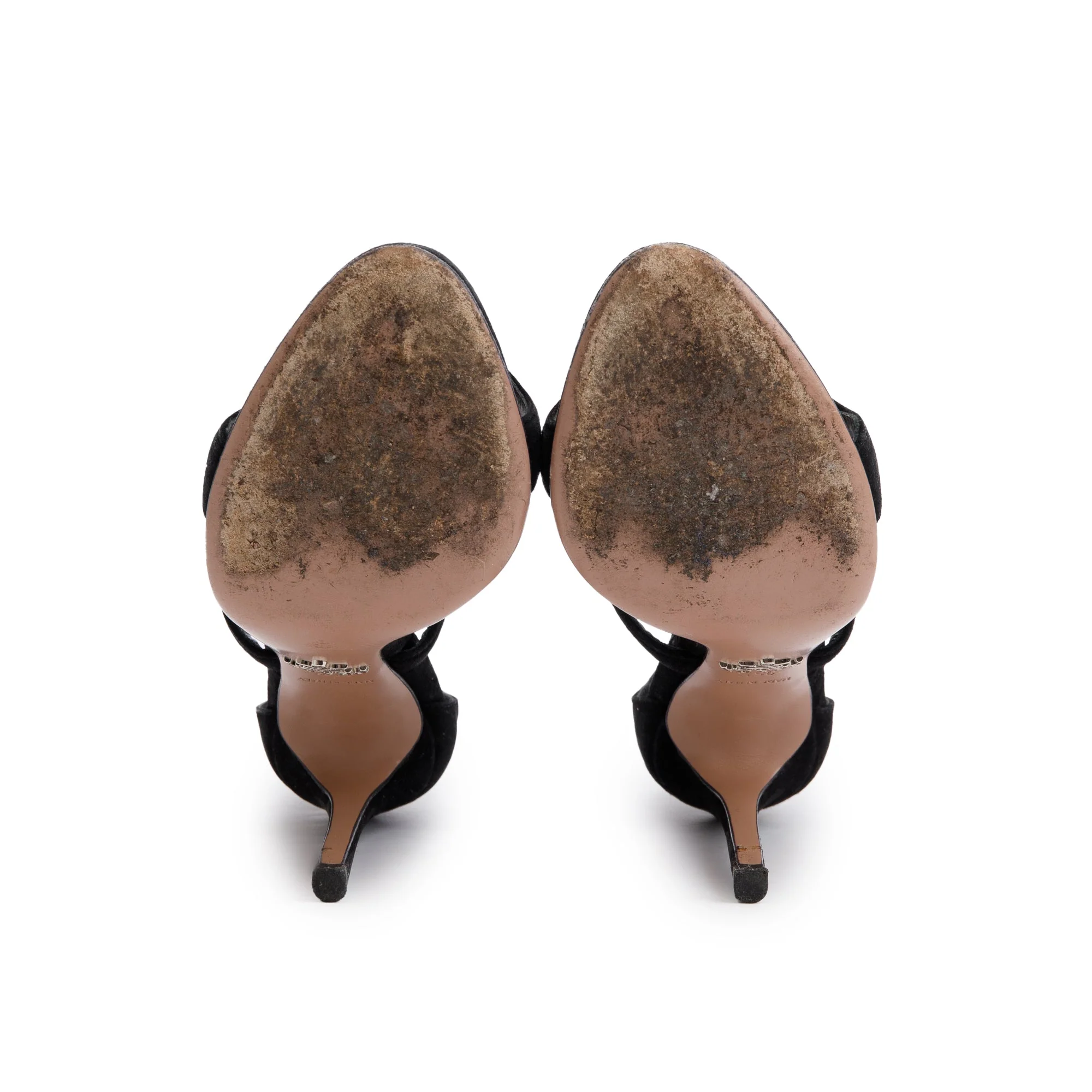 Prada Black Suede Wavy Strap Sandals, Size 35.5 - Image 6