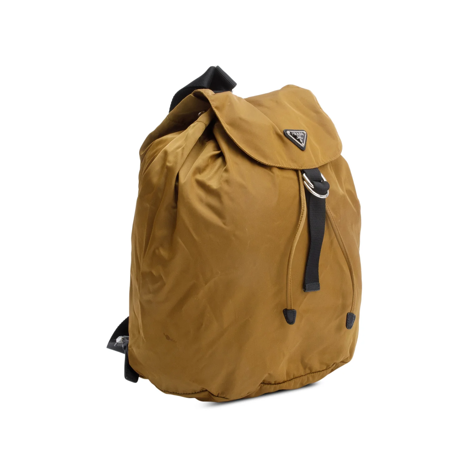 Prada Brown Tessuto Nylon Drawstring Backpack - Image 3