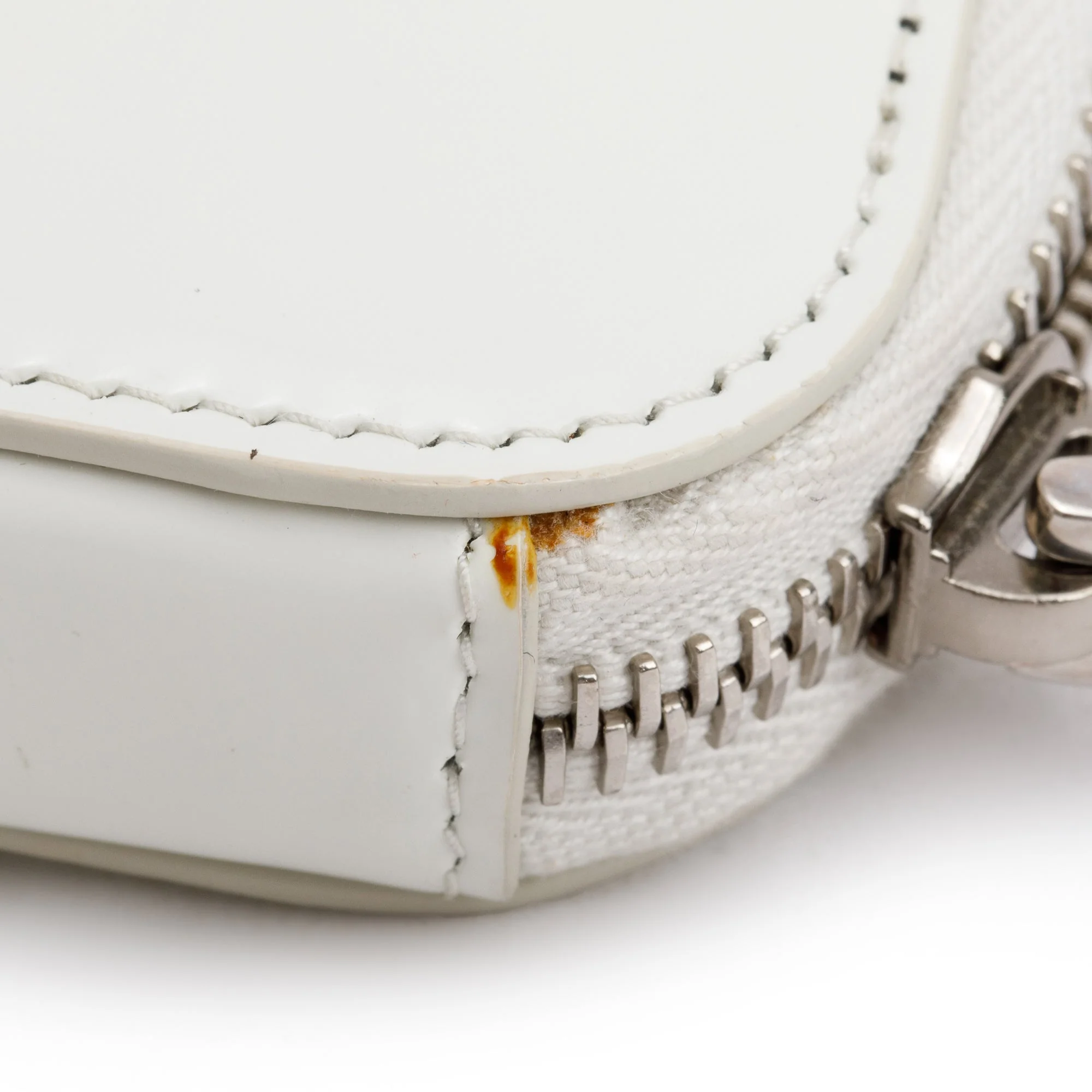 Prada White Spazzolato Leather Mini Triangle Crossbody Bag - Image 7