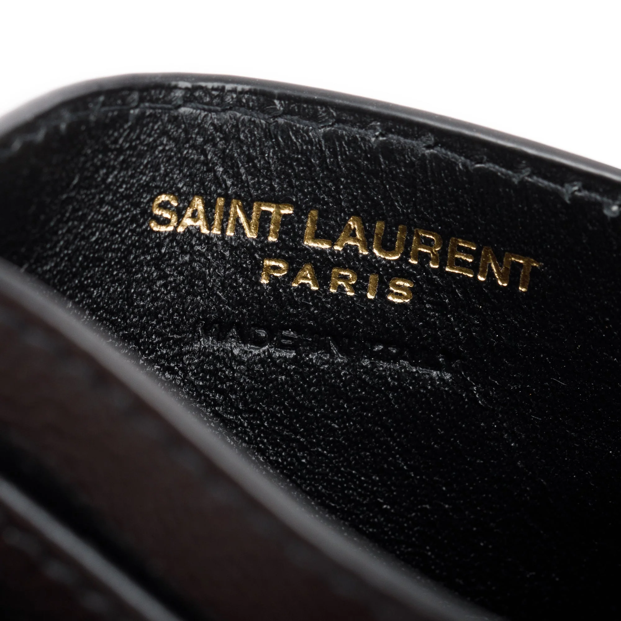 Saint Laurent 2021 Black Grain De Poudre Leather Cassandre Matelasse Card Case w/ Box - Image 5
