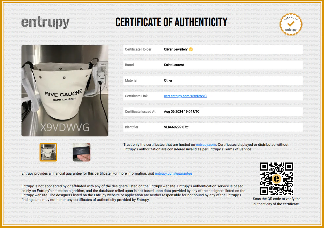 Saint Laurent 2021 White Canvas Rive Gauche Bucket Bag - Image 10