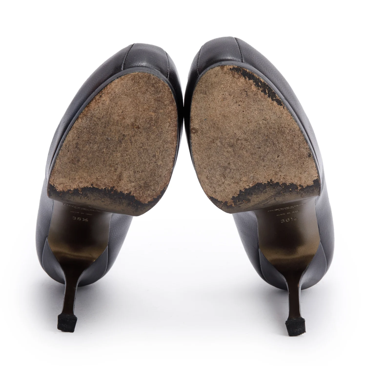 Saint Laurent Black Leather Tribtoo 85 Platform Pumps, Size 36.5 w/ Box - Image 6