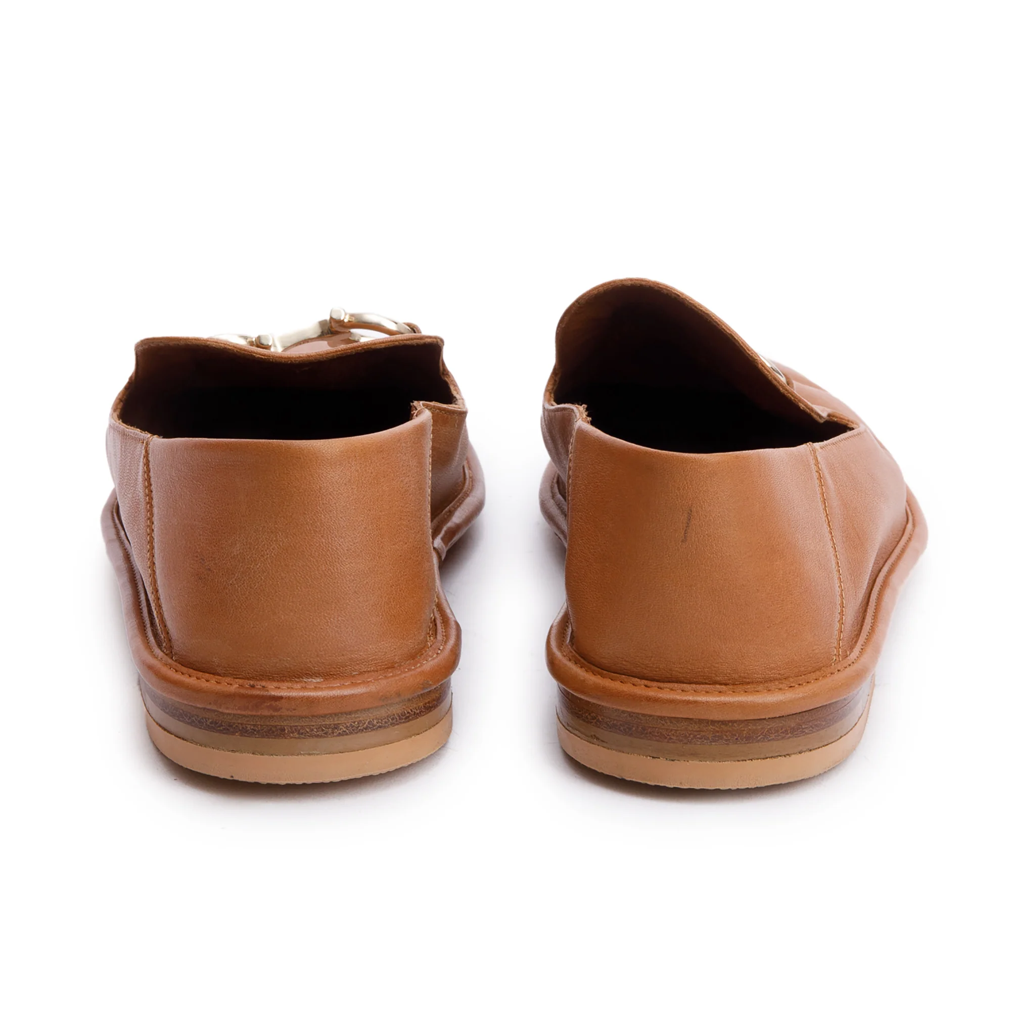 Salvatore Ferragamo Brown Leather Gancini Logo Accent Loafers, Size 36.5 w/ Box - Image 5