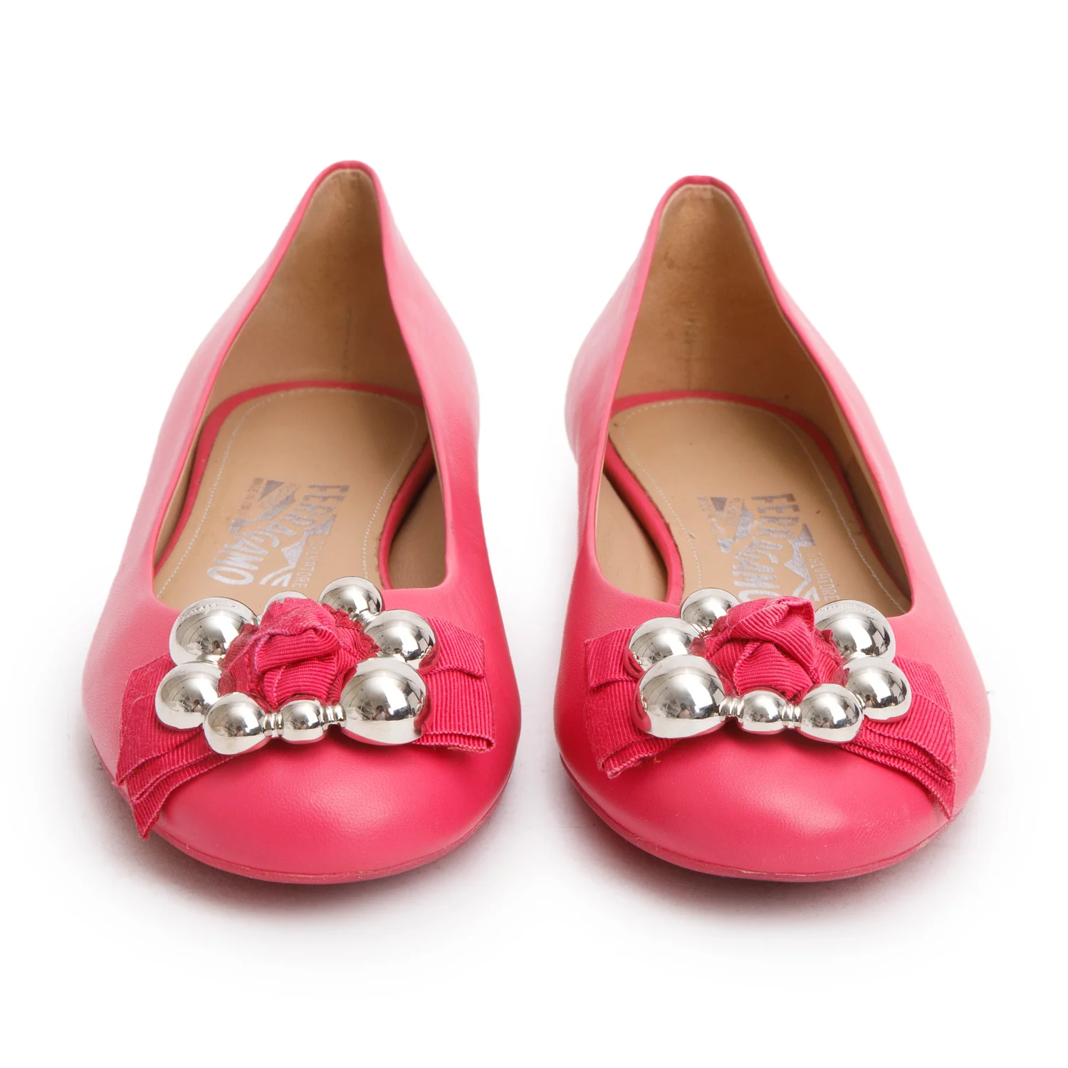 Salvatore Ferragamo Pink Leather Ballet Flats, Size 10 - Image 3