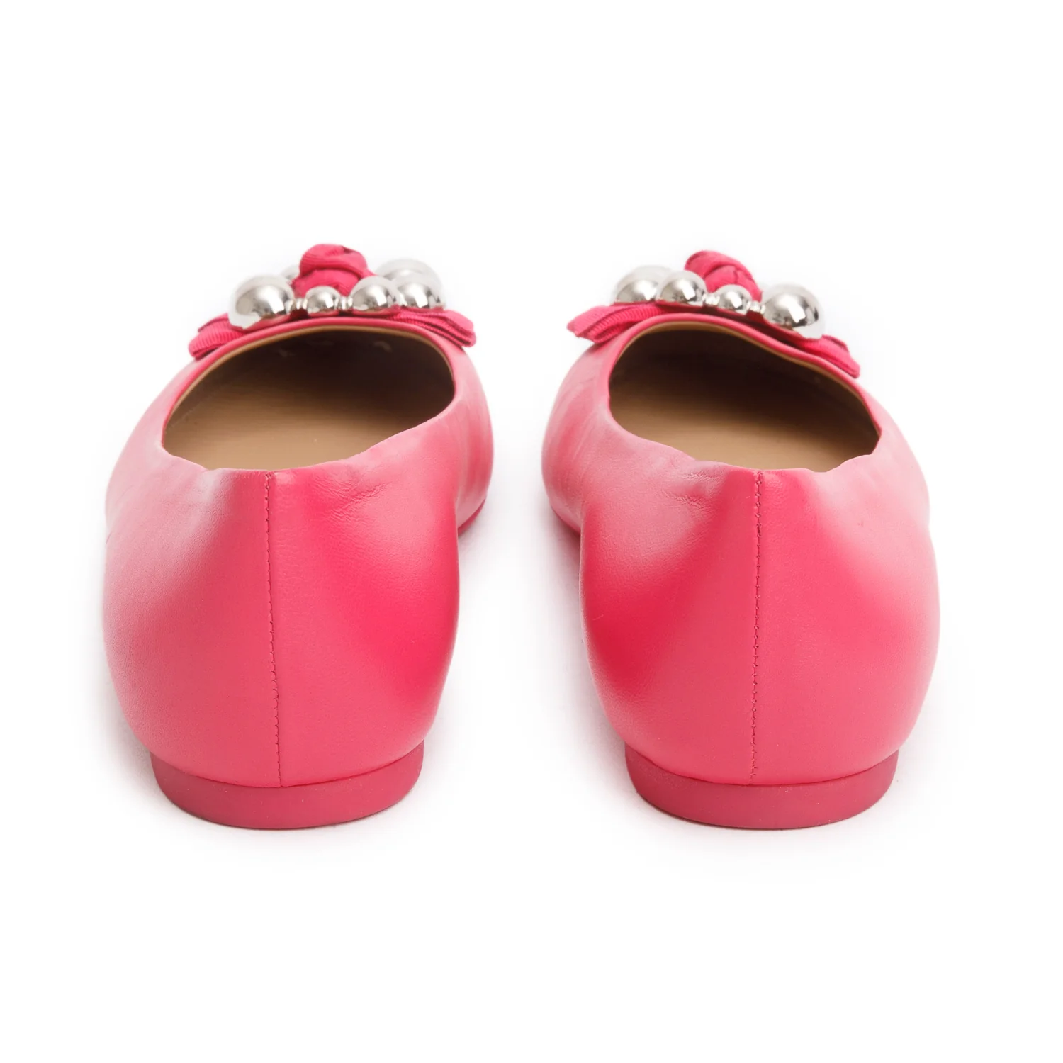 Salvatore Ferragamo Pink Leather Ballet Flats, Size 10 - Image 4
