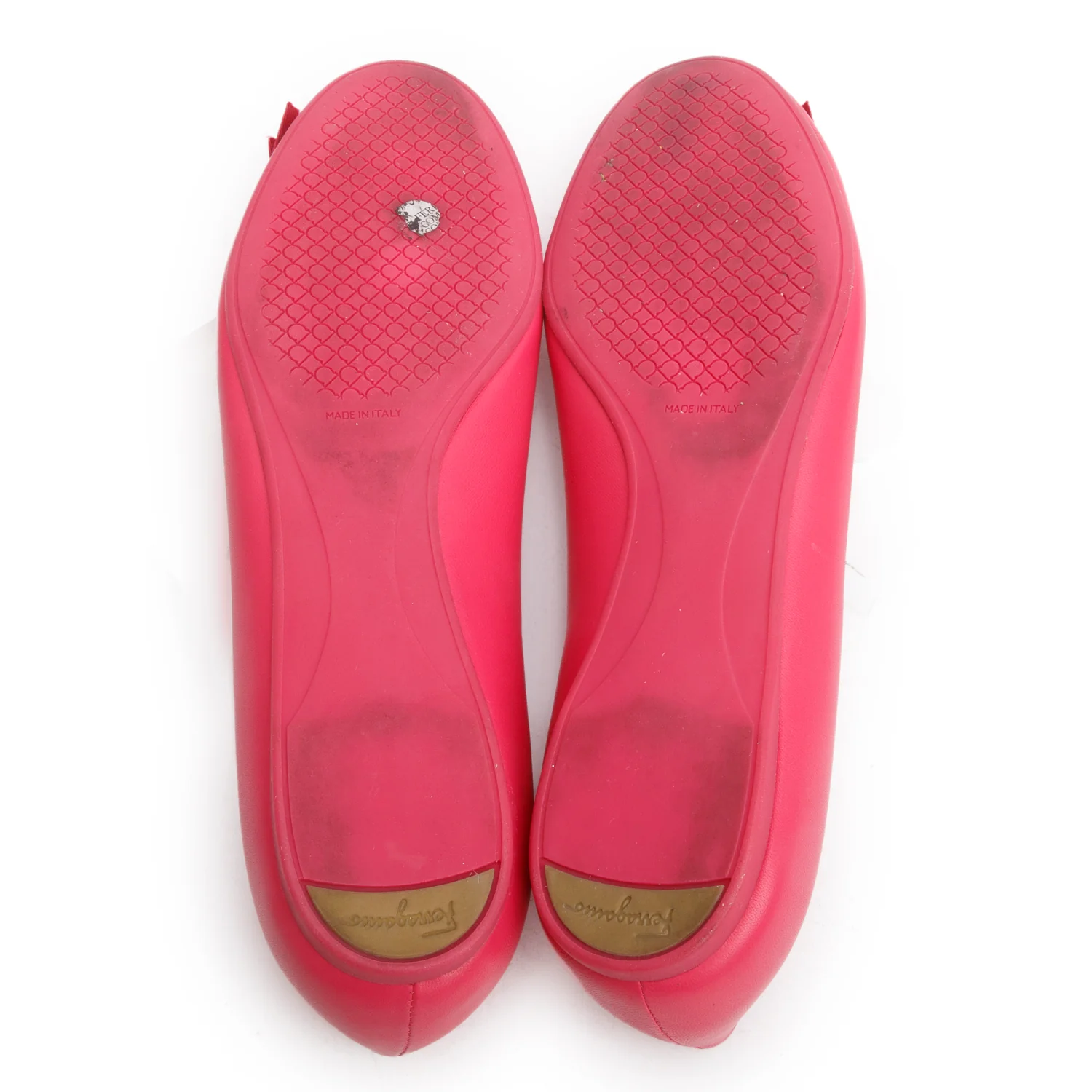 Salvatore Ferragamo Pink Leather Ballet Flats, Size 10 - Image 5