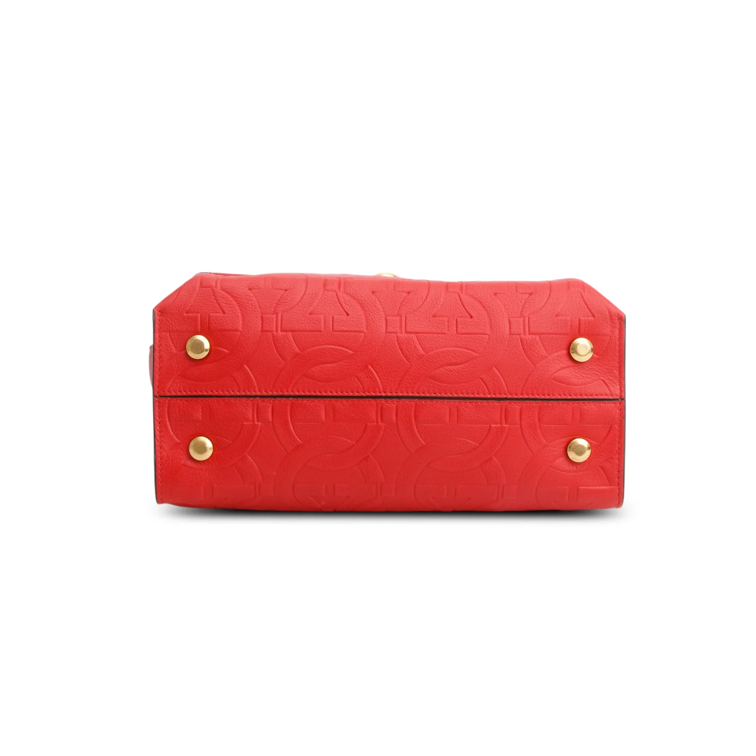 Salvatore Ferragamo Red Leather Trifolio Top Handle Bag w/ Strap - Image 7