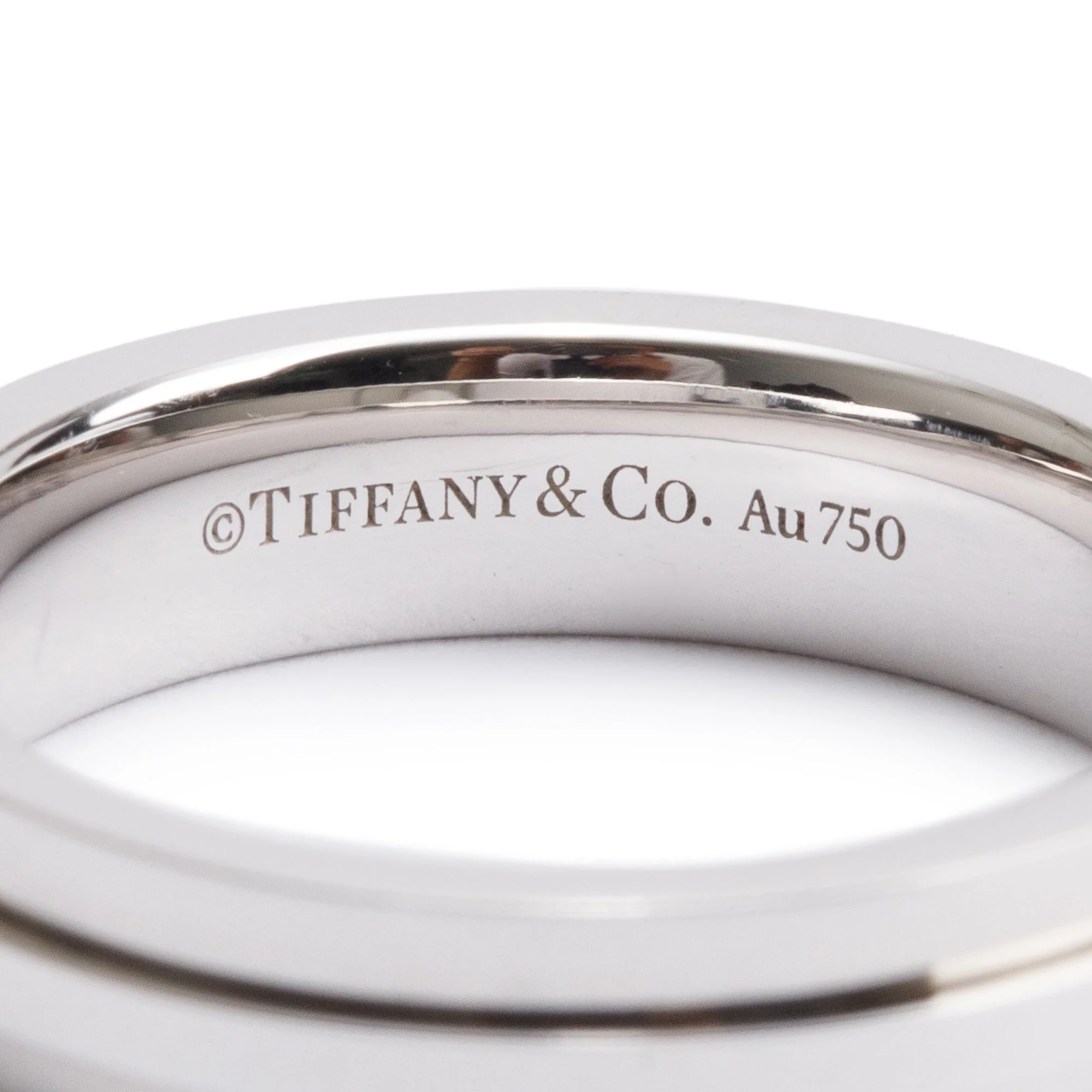 Tiffany & Co. 18k White Gold 4.5 MM T Narrow Ring, Size 6 w/ Box & Receipt - Image 3