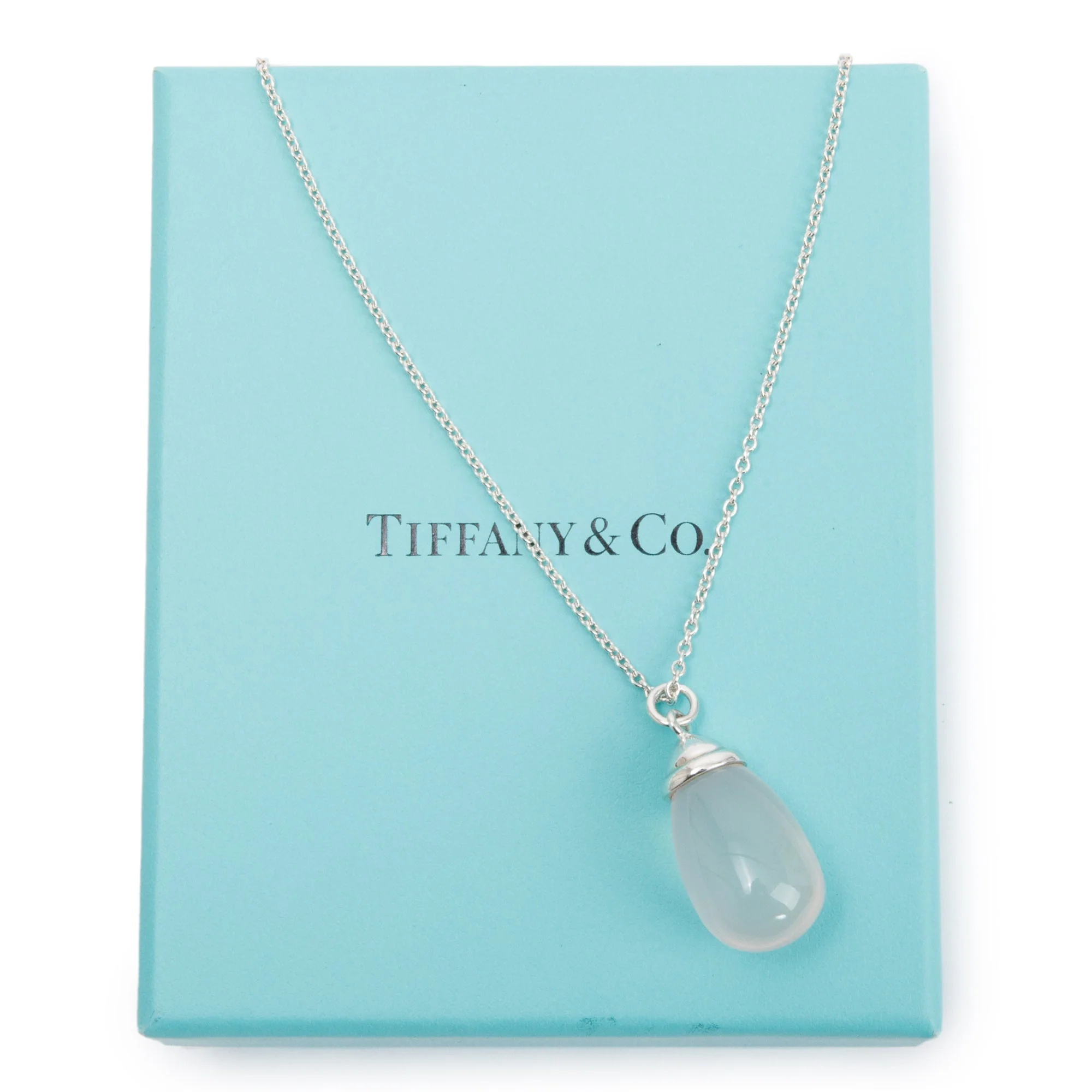 Tiffany & Co. Paloma Picasso Sterling Silver Rose Quartz Pendant Necklace w/ Box - Image 4