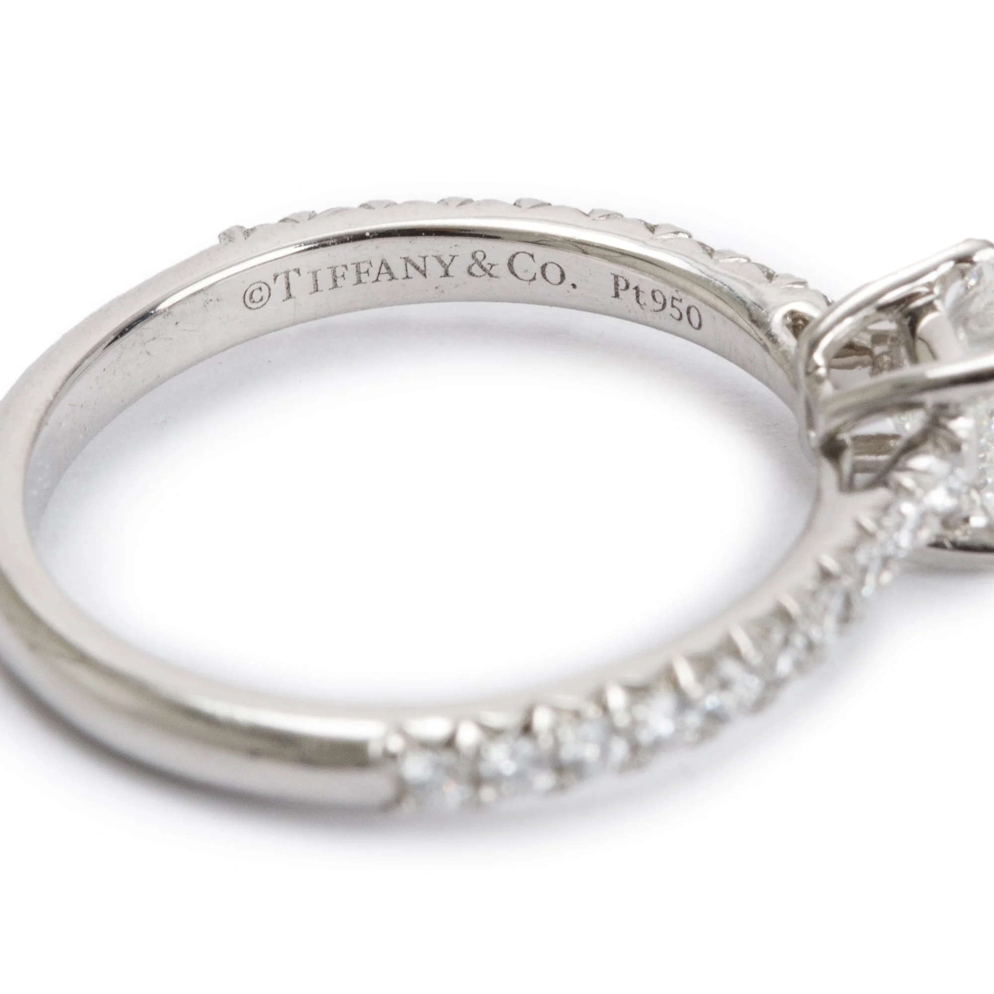 Tiffany & Co. Platinum 0.37 ct. Princess Cut Diamond Novo Engagement Ring, Size 3.5 w/ Paperwork - Image 3