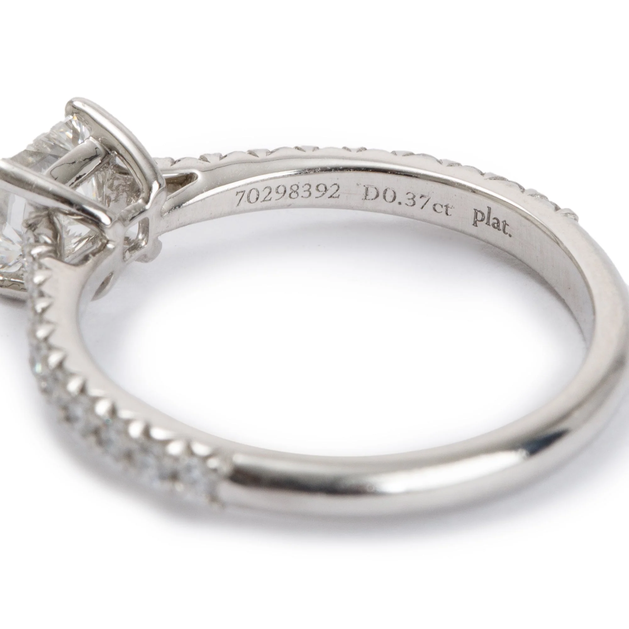 Tiffany & Co. Platinum 0.37 ct. Princess Cut Diamond Novo Engagement Ring, Size 3.5 w/ Paperwork - Image 4