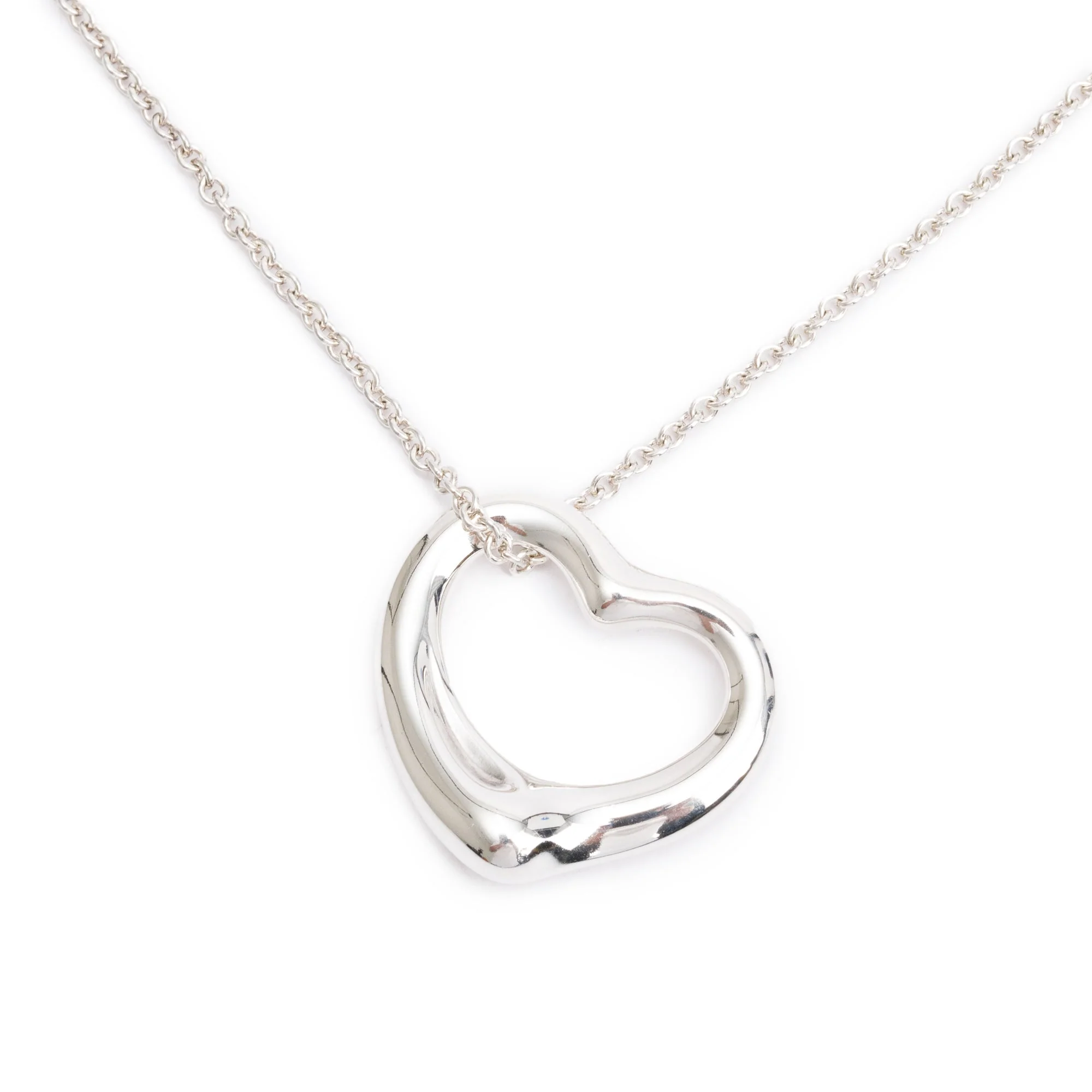 Tiffany & Co. Sterling Silver Elsa Peretti Open Heart Pendant Necklace, 22 MM - Image 3