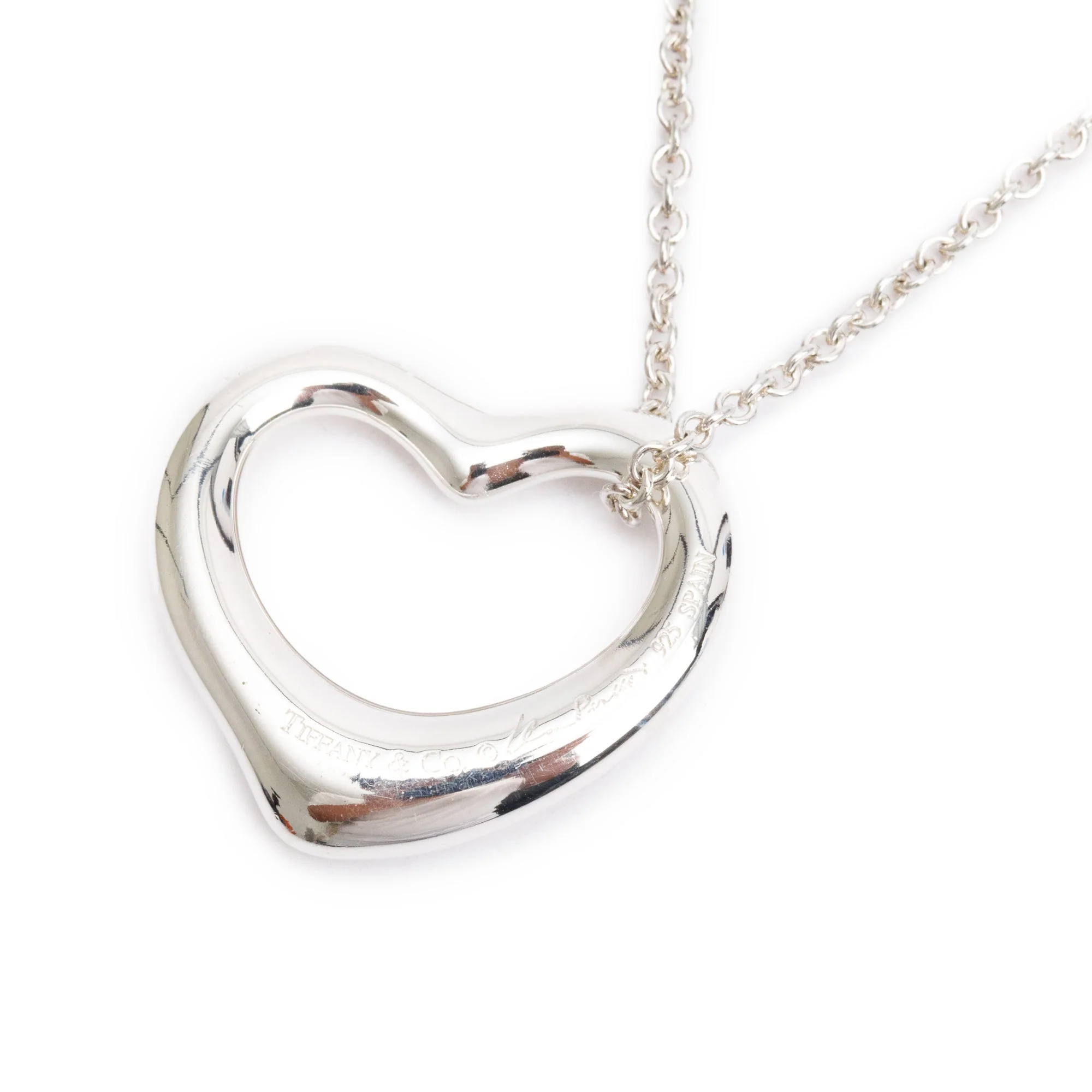 Tiffany & Co. Sterling Silver Elsa Peretti Open Heart Pendant Necklace, 22 MM - Image 5