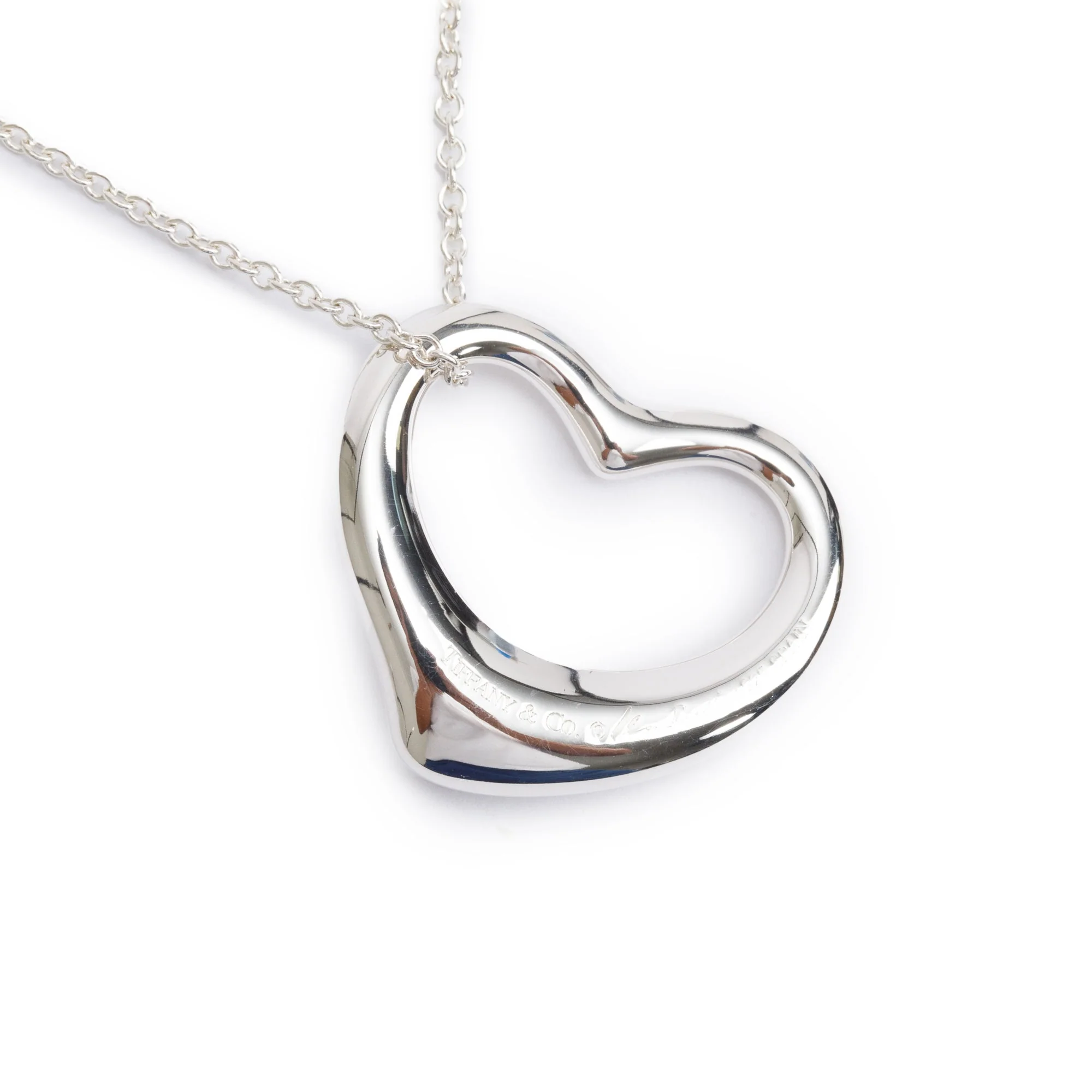 Tiffany & Co. Sterling Silver Elsa Peretti Open Heart Pendant Necklace, 27 MM - Image 5